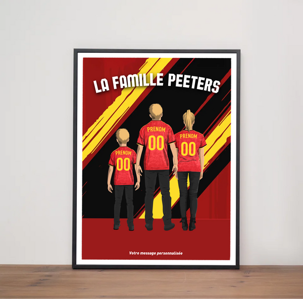 Affiche Foot Belgique - Famille Personnalisée
