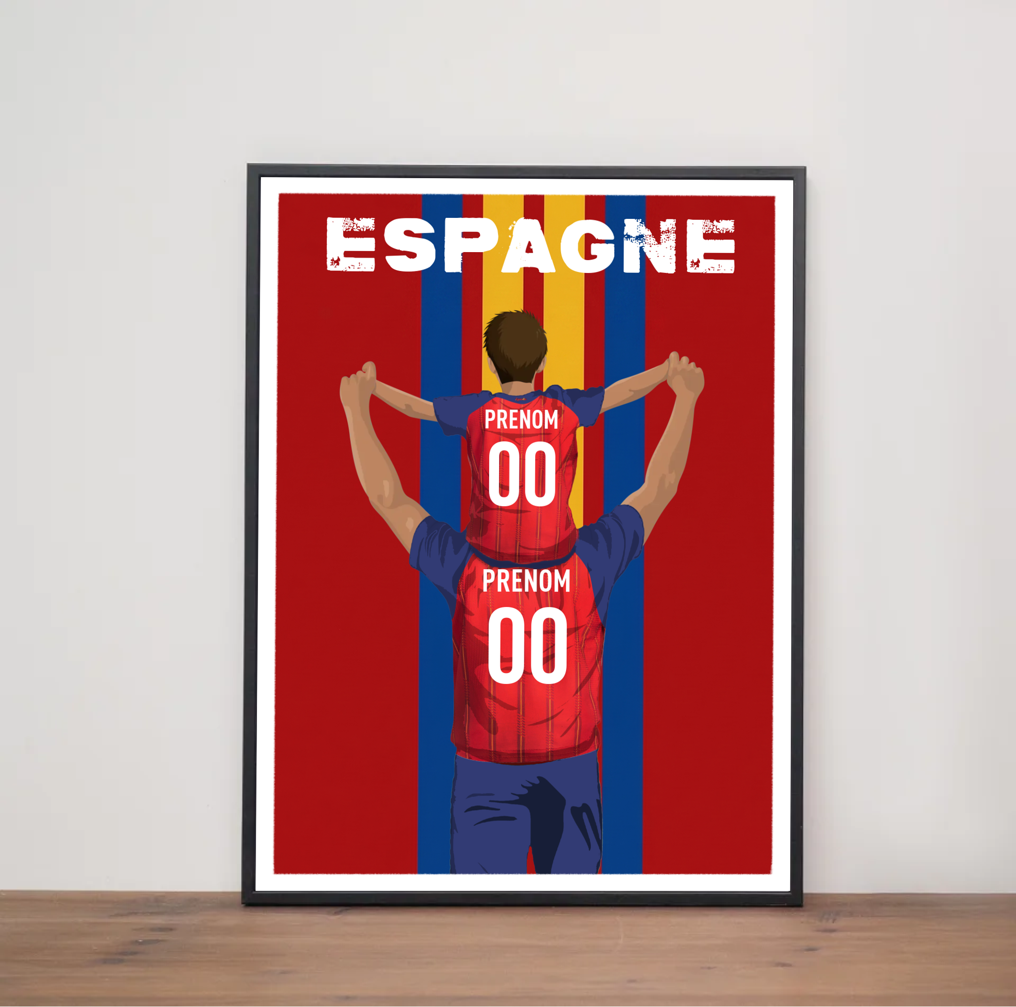 Affiche Foot Espagne - Père & Enfant Personnalisé