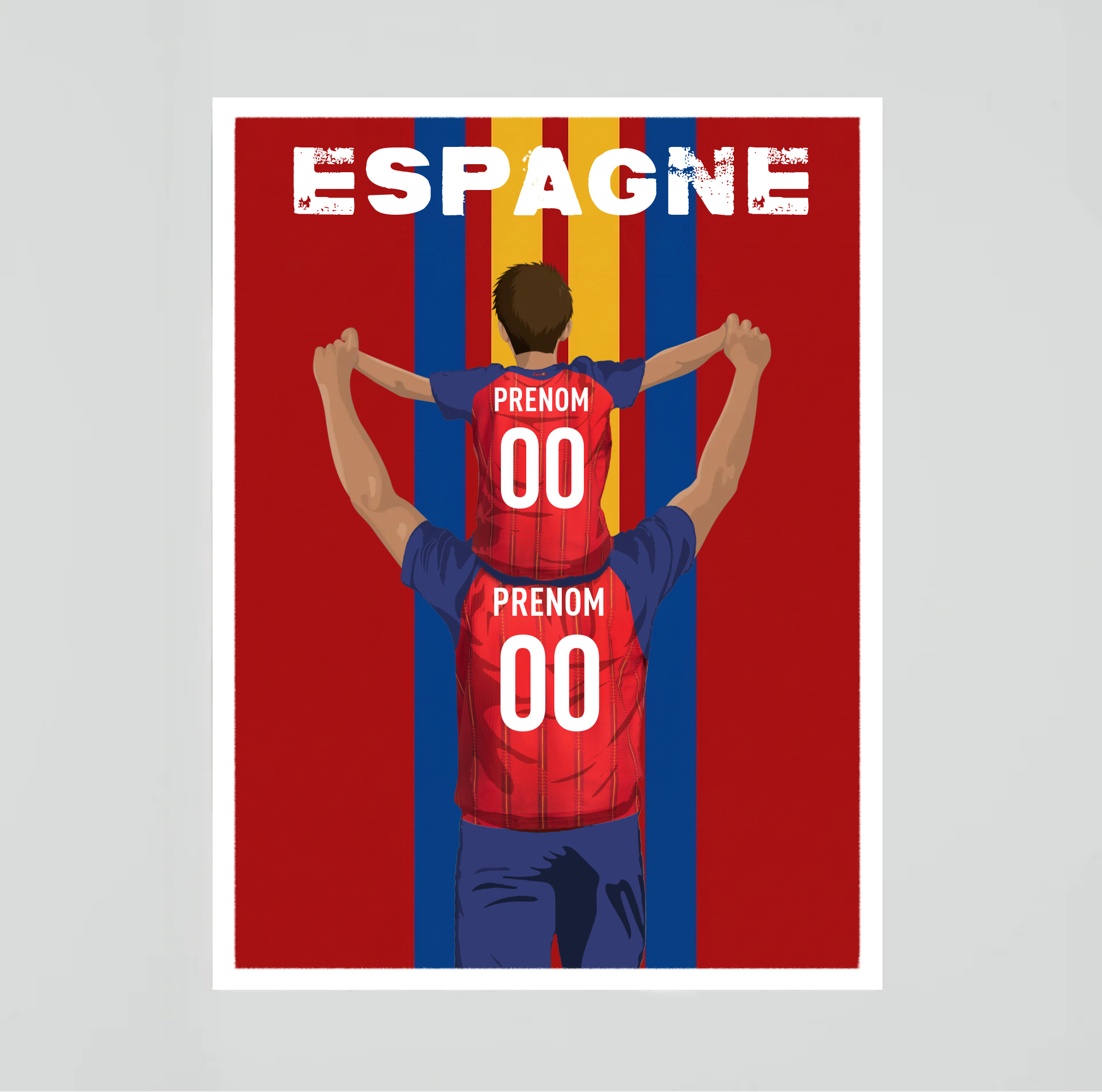 Affiche Foot Espagne - Père & Enfant Personnalisé