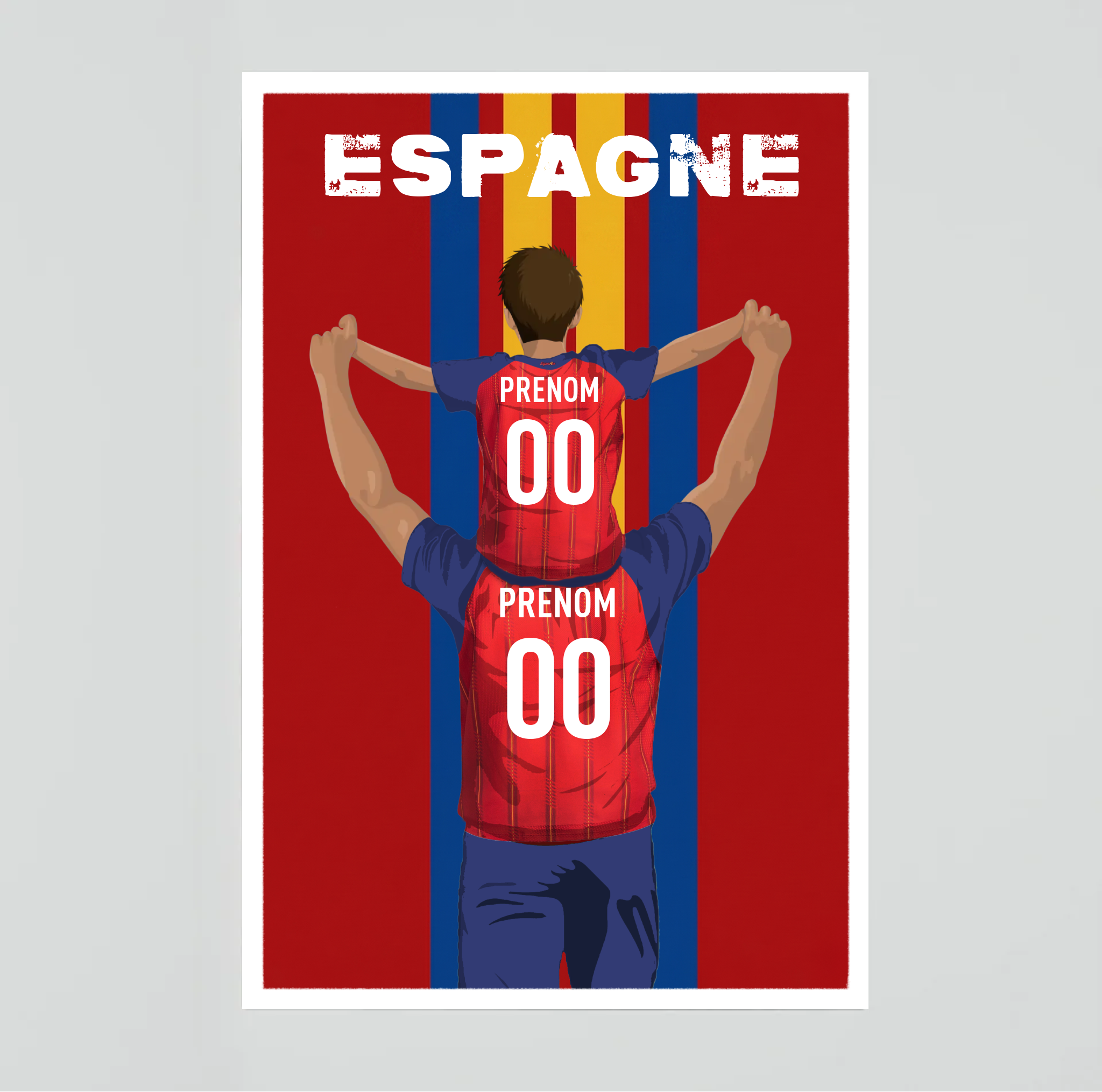 Affiche Foot Espagne - Père & Enfant Personnalisé