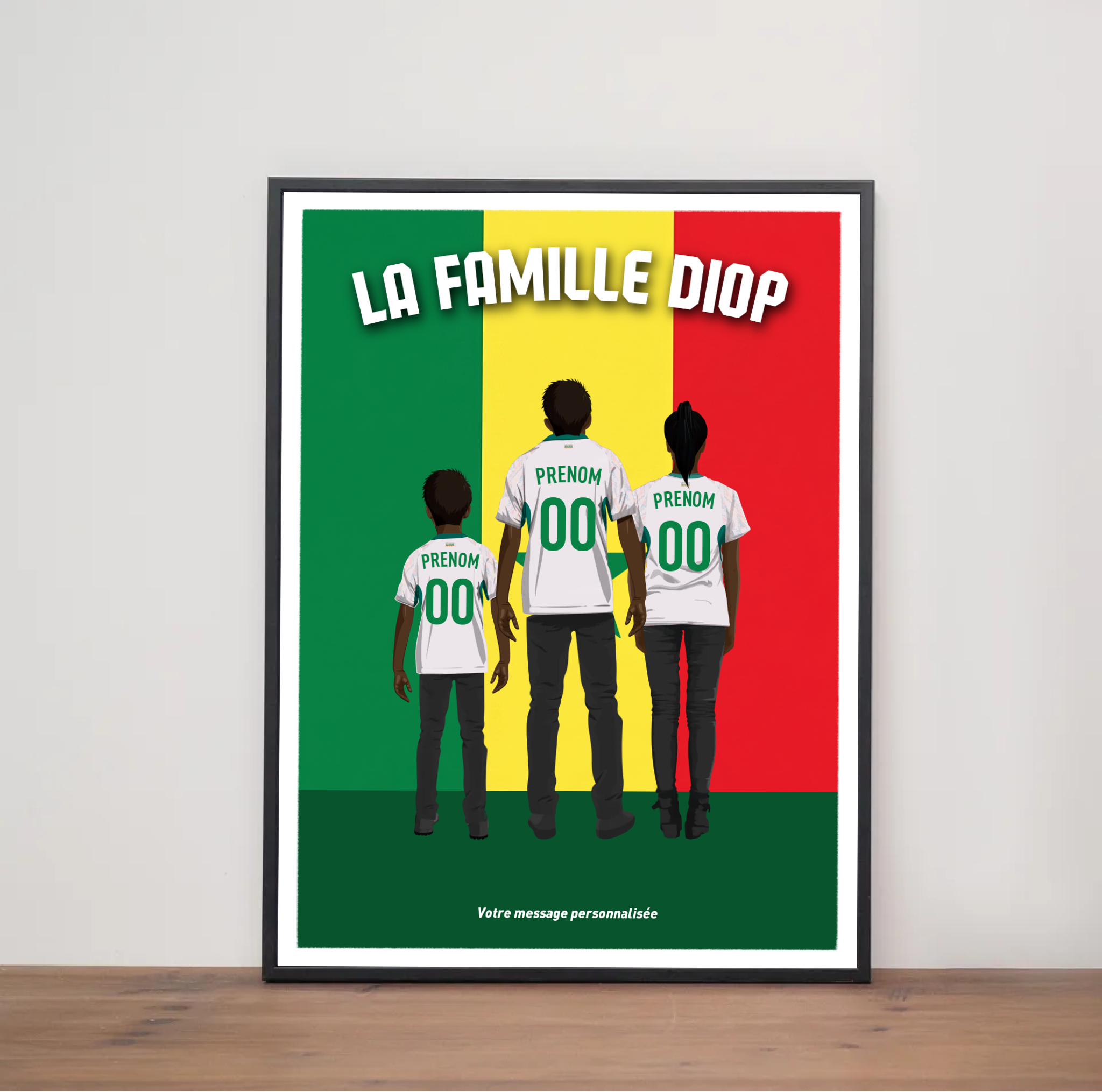 Affiche Foot Senegal - Famille Personnalisée
