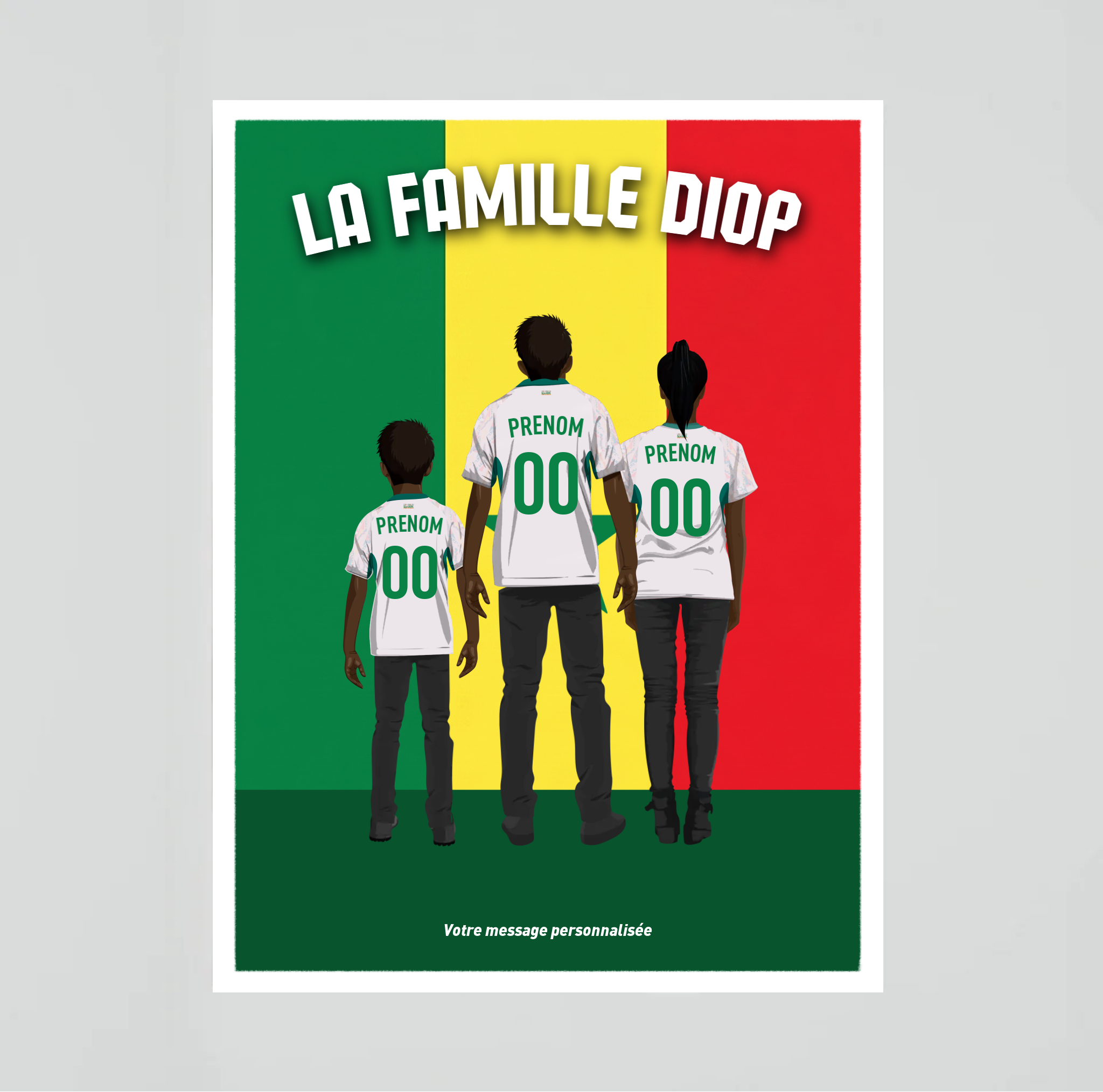 Affiche Foot Senegal - Famille Personnalisée