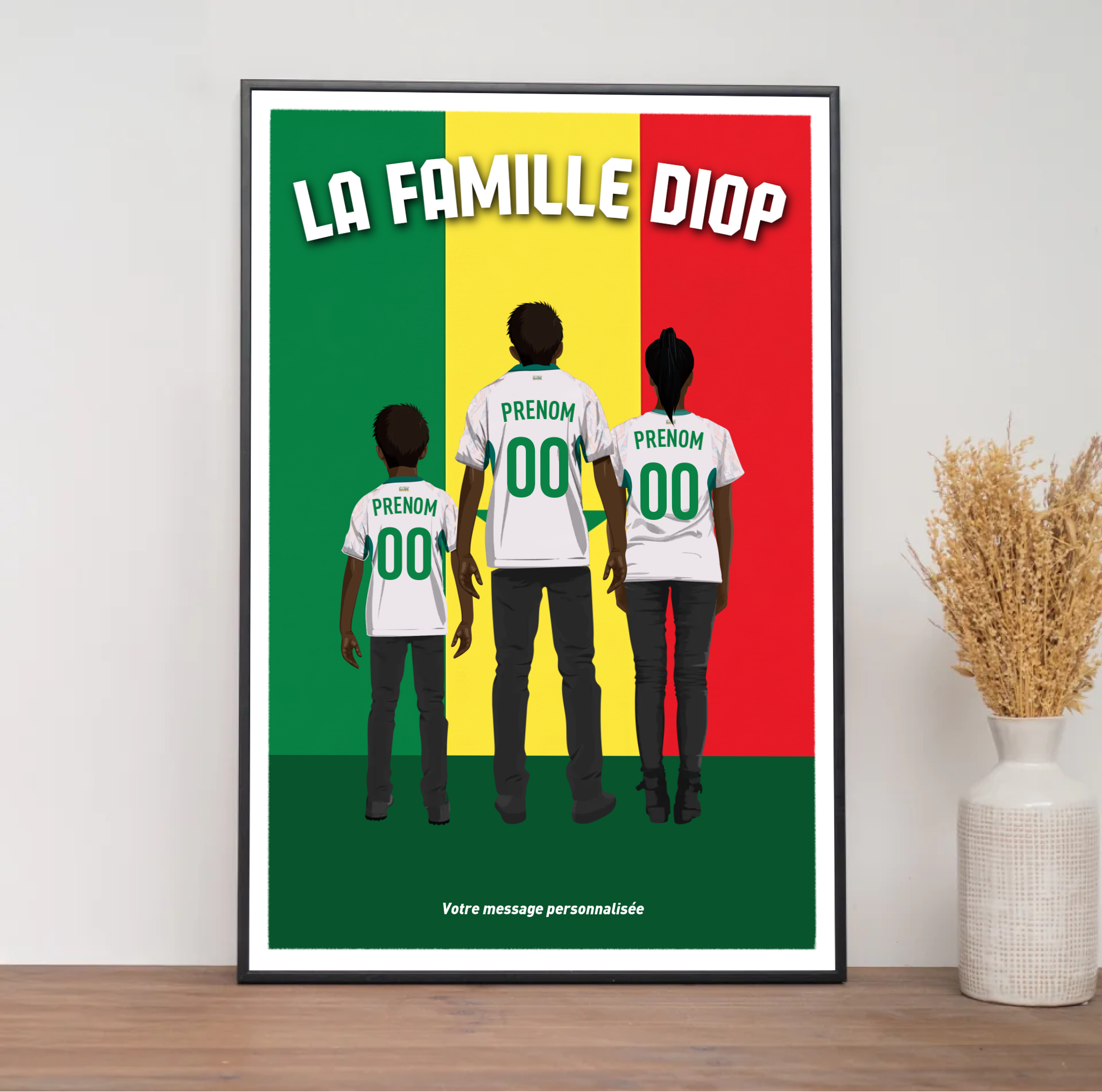 Affiche Foot Senegal - Famille Personnalisée
