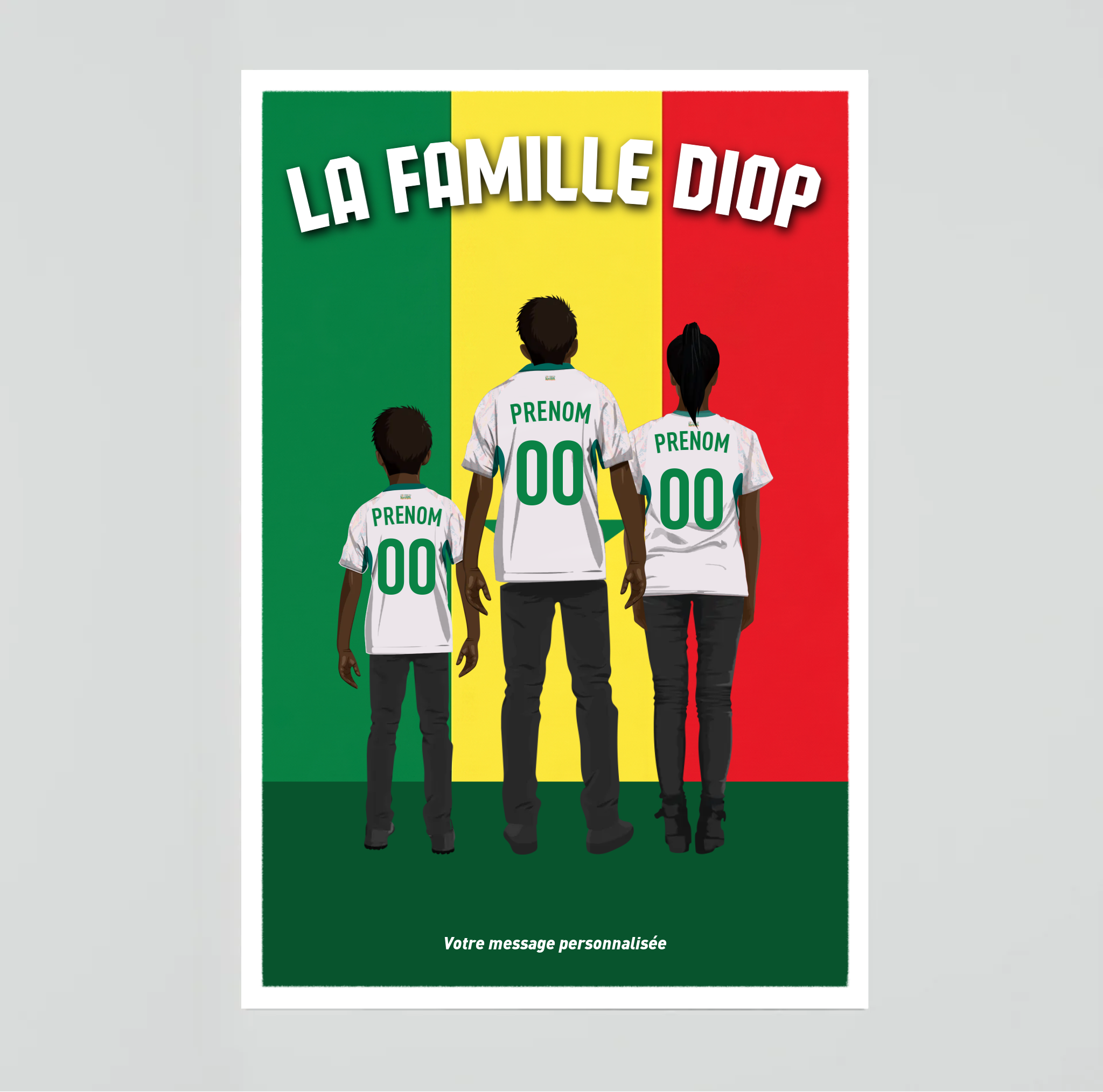 Affiche Foot Senegal - Famille Personnalisée