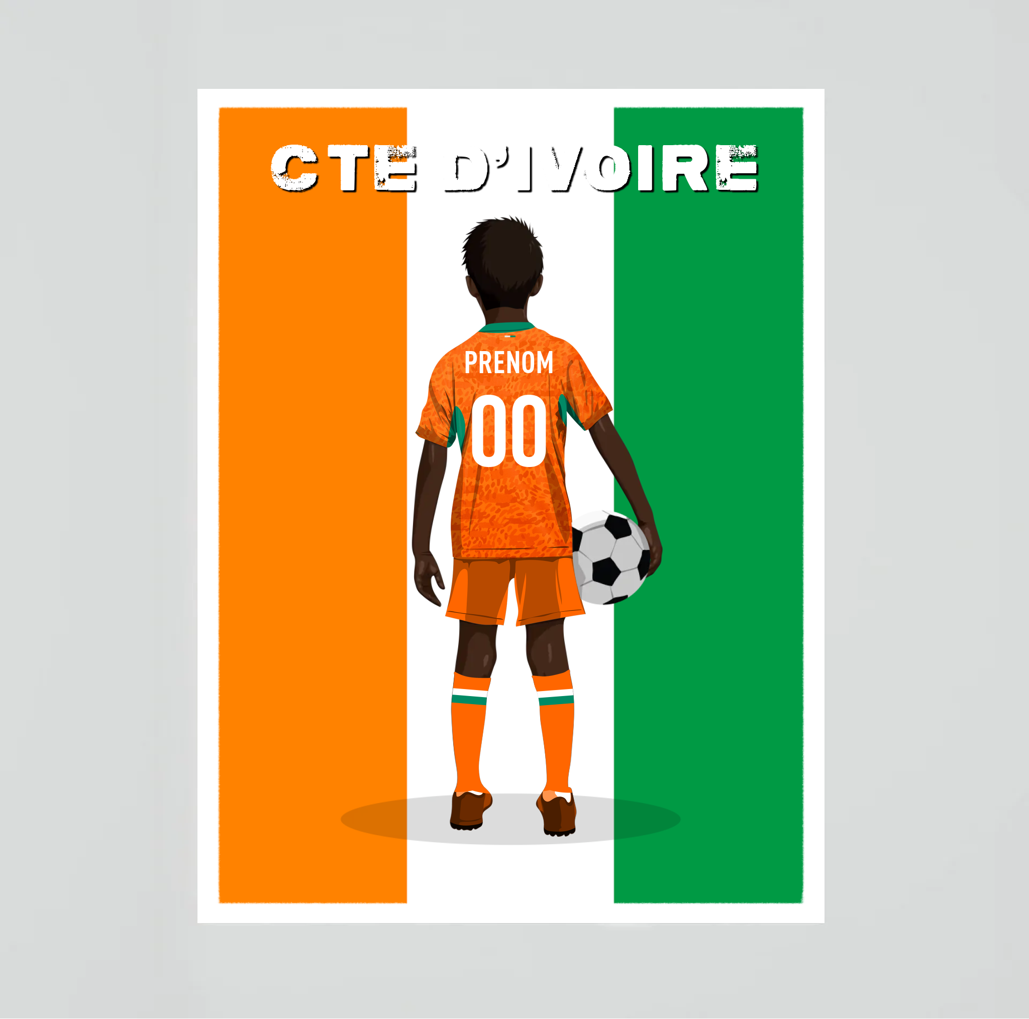 Affiche Foot Côte d'Ivoire - Enfant Personnalisé