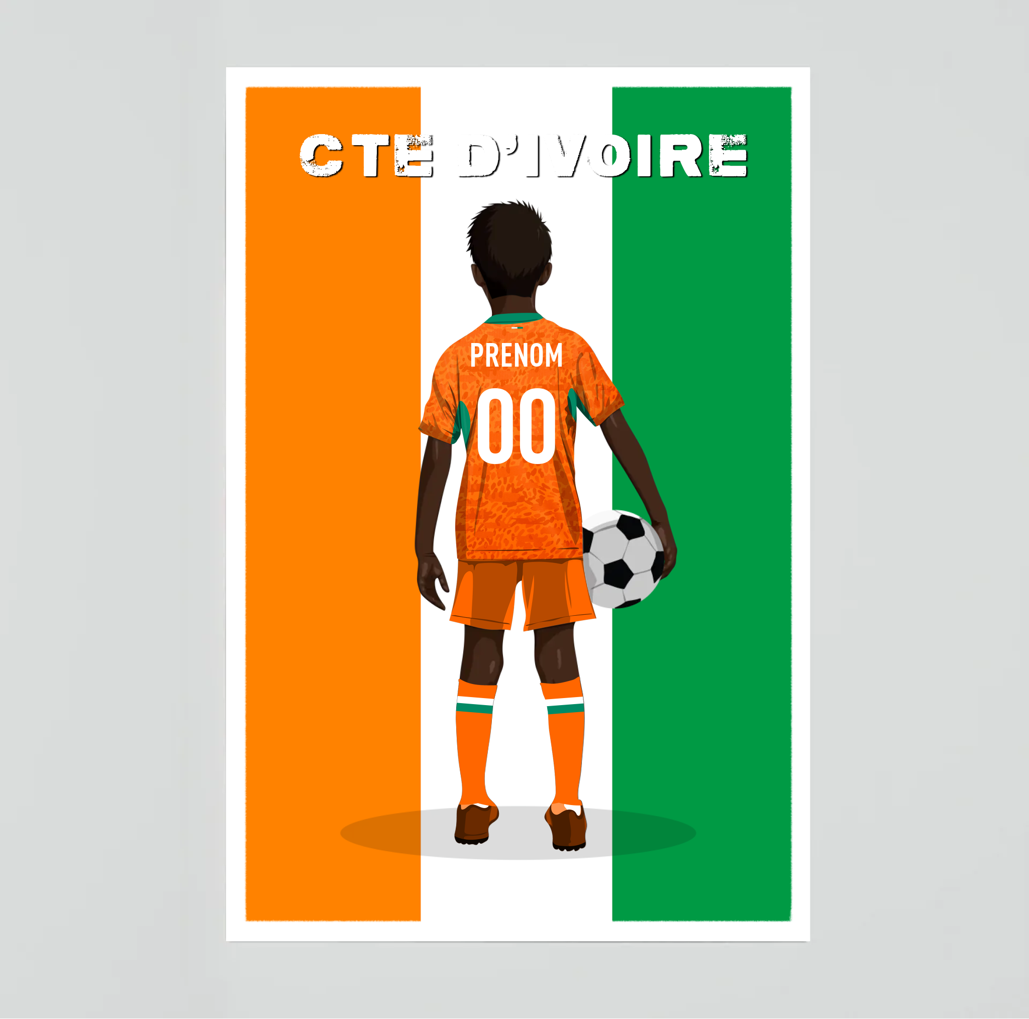 Affiche Foot Côte d'Ivoire - Enfant Personnalisé