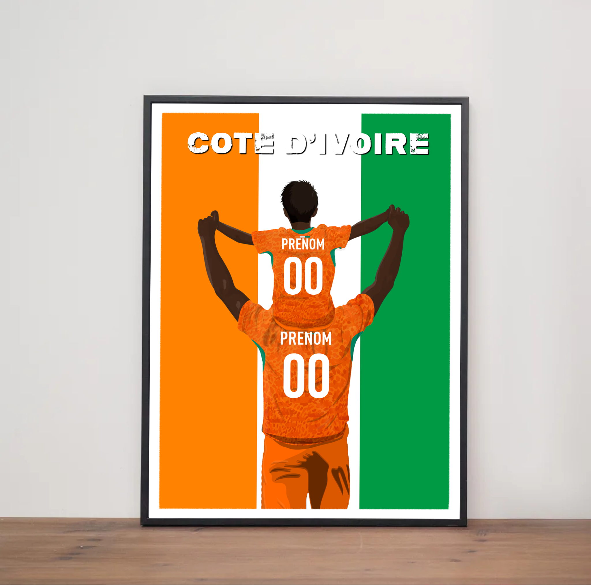 Affiche Foot Côte d'Ivoire - Père & Enfant Personnalisé
