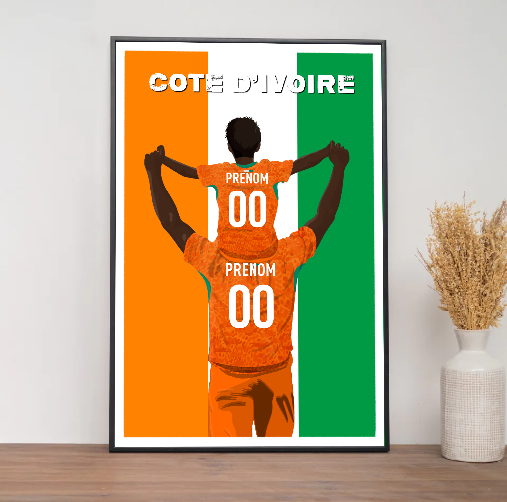 Affiche Foot Côte d'Ivoire - Père & Enfant Personnalisé