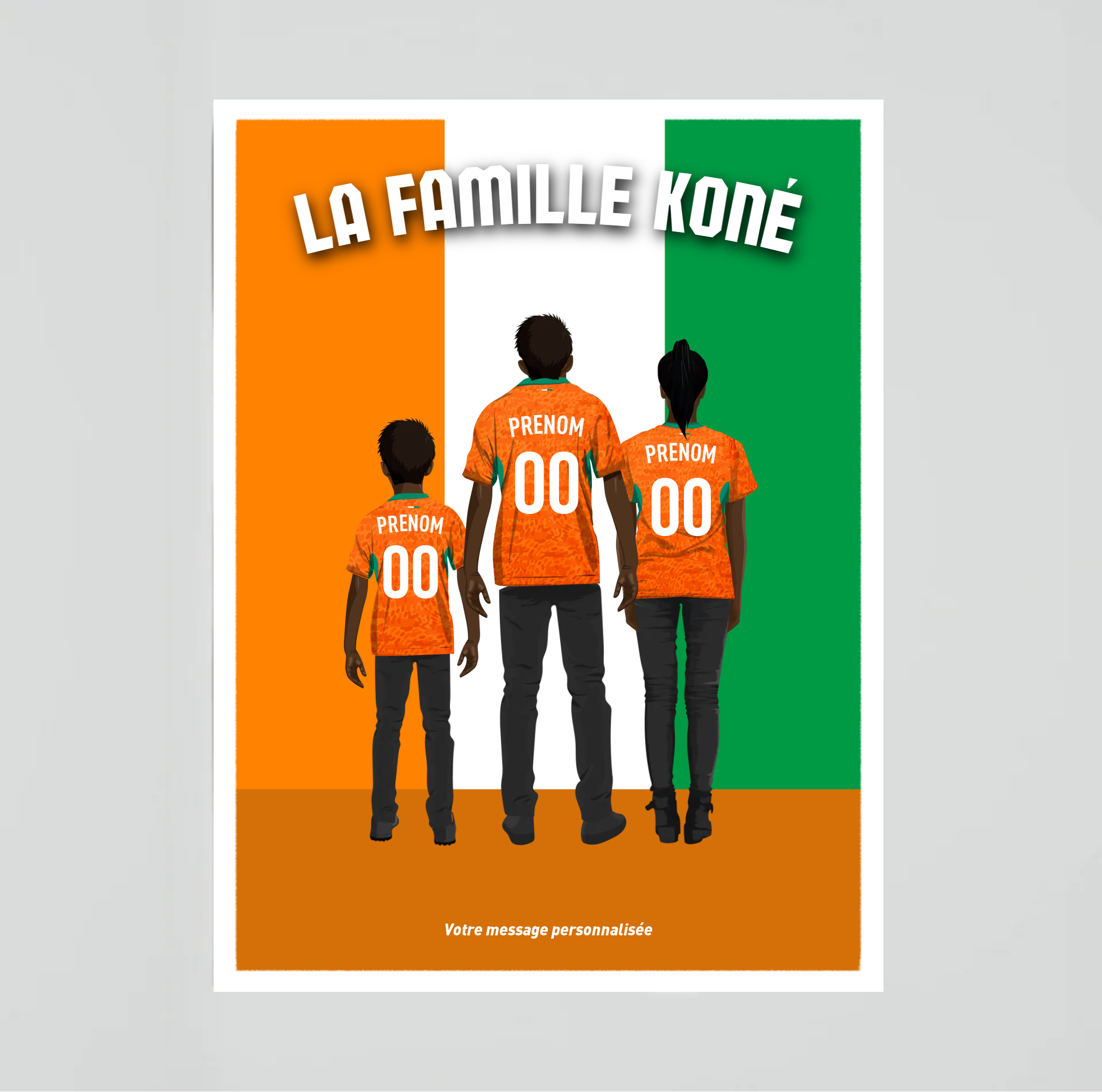 Affiche Foot Côte d'Ivoire - Famille Personnalisée