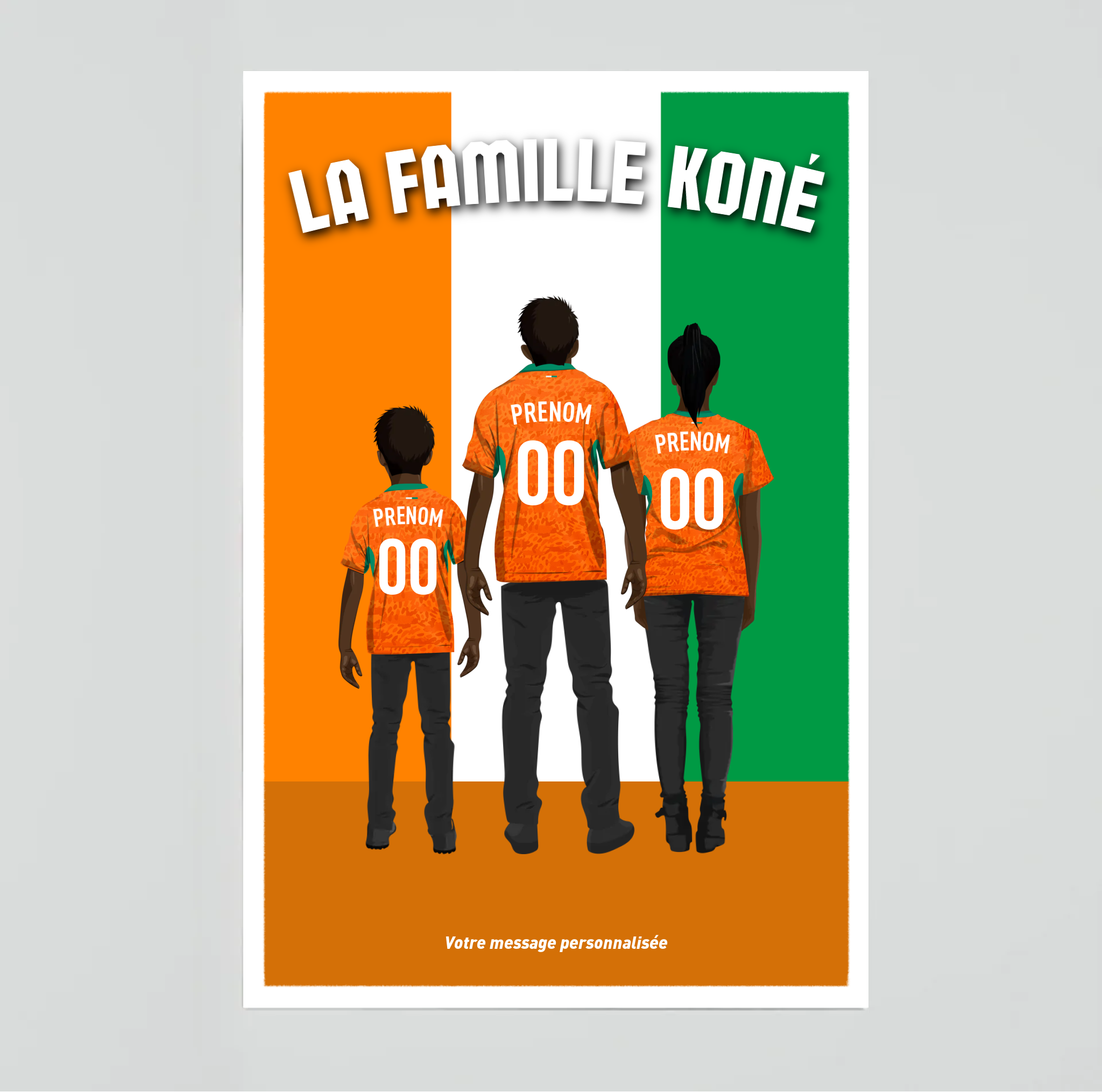 Affiche Foot Côte d'Ivoire - Famille Personnalisée