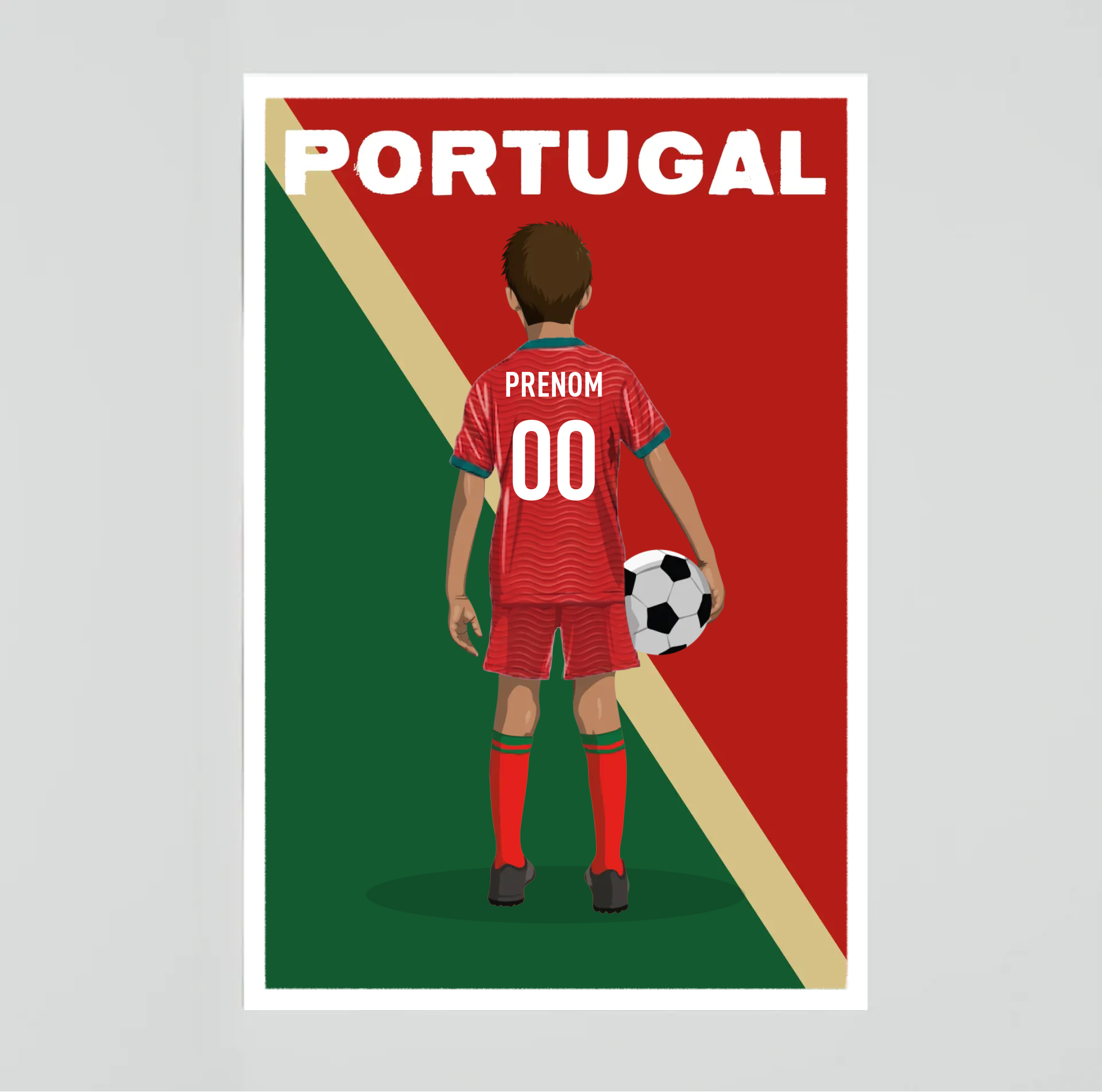 Affiche Foot Portugal - Enfant Personnalisable