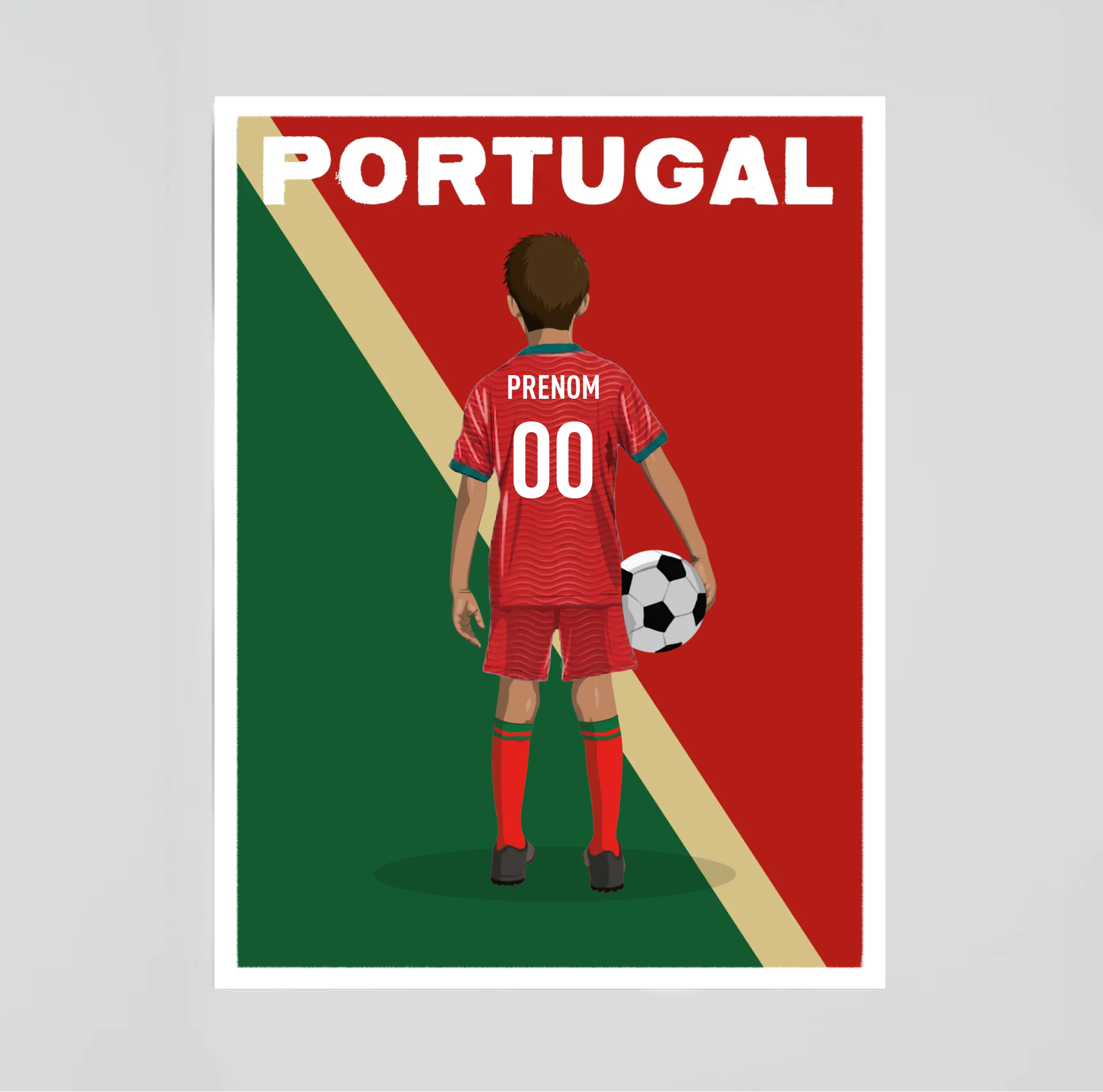 Affiche Foot Portugal - Enfant Personnalisable