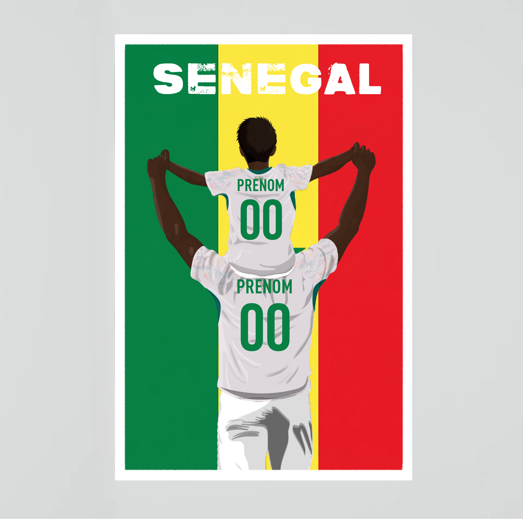 Affiche Foot Senegal - Père & Enfant Personnalisé