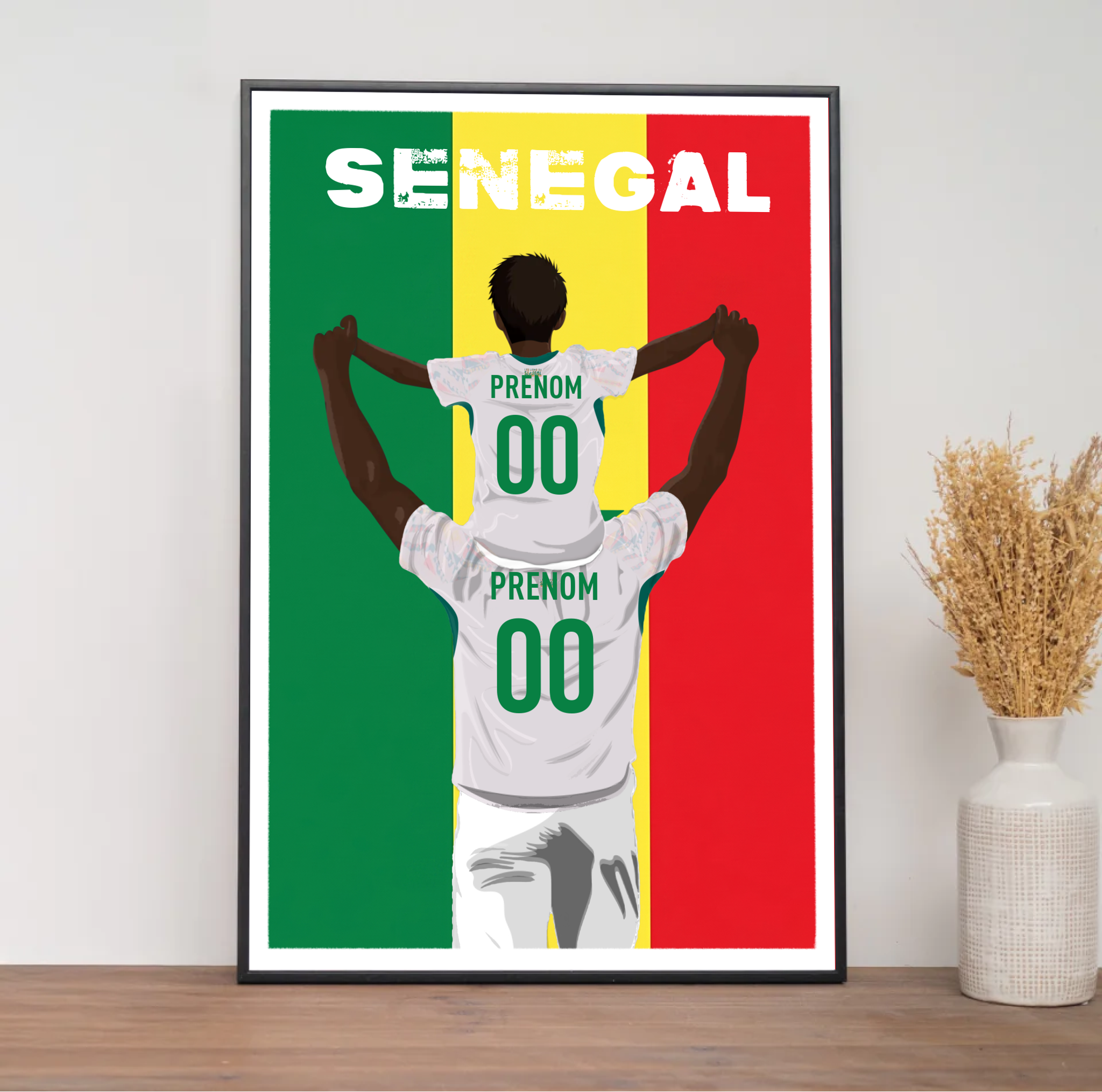 Affiche Foot Senegal - Père & Enfant Personnalisé