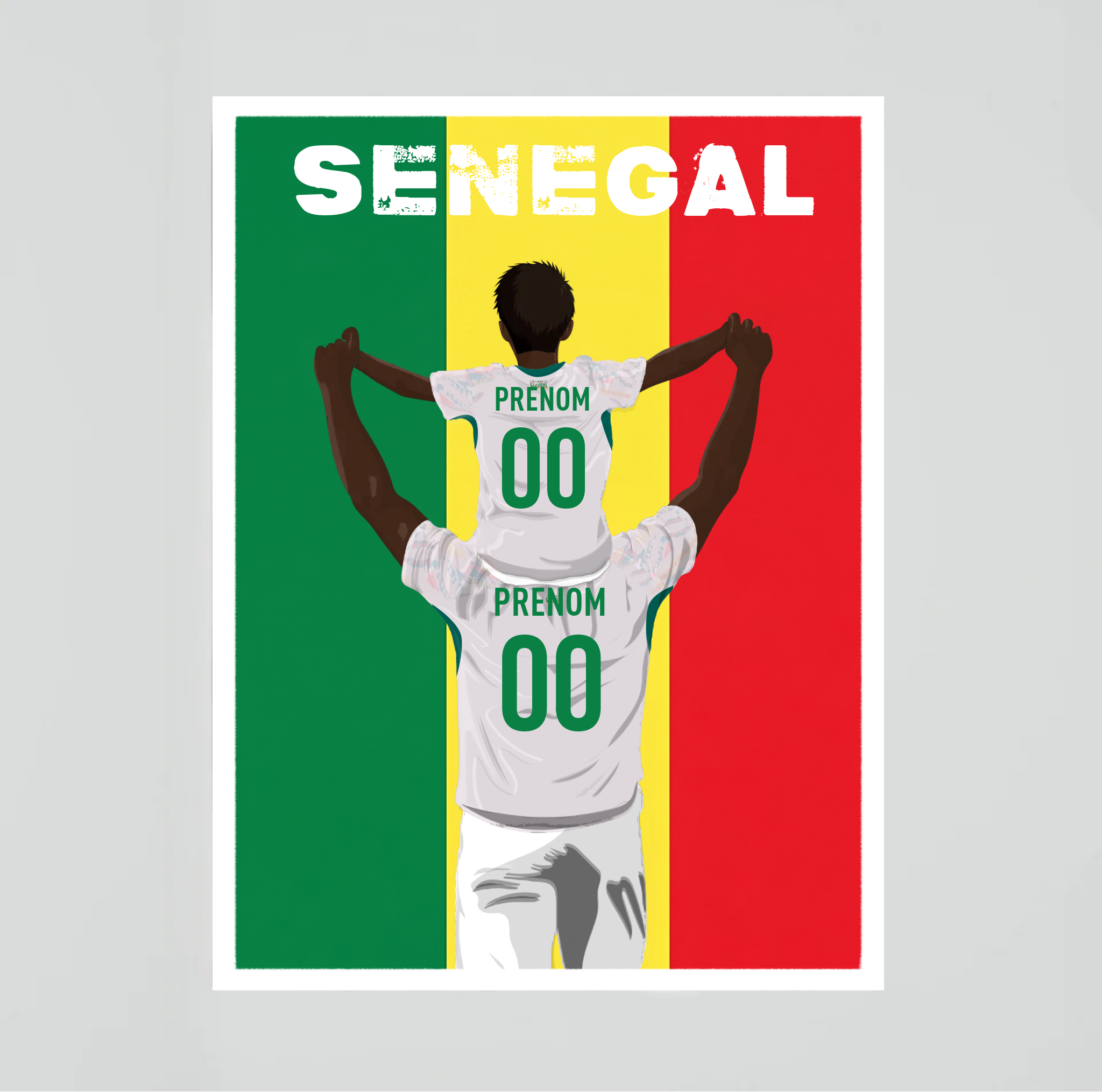 Affiche Foot Senegal - Père & Enfant Personnalisé