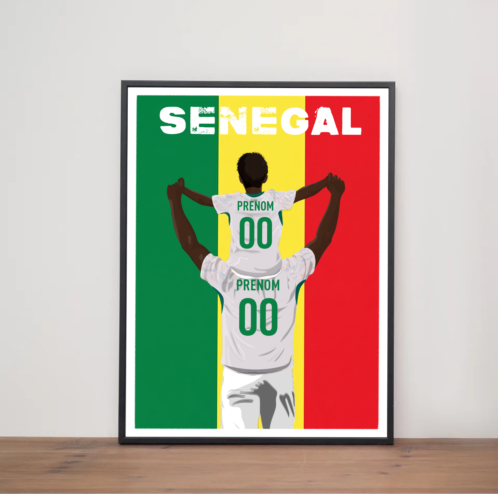 Affiche Foot Senegal - Père & Enfant Personnalisé
