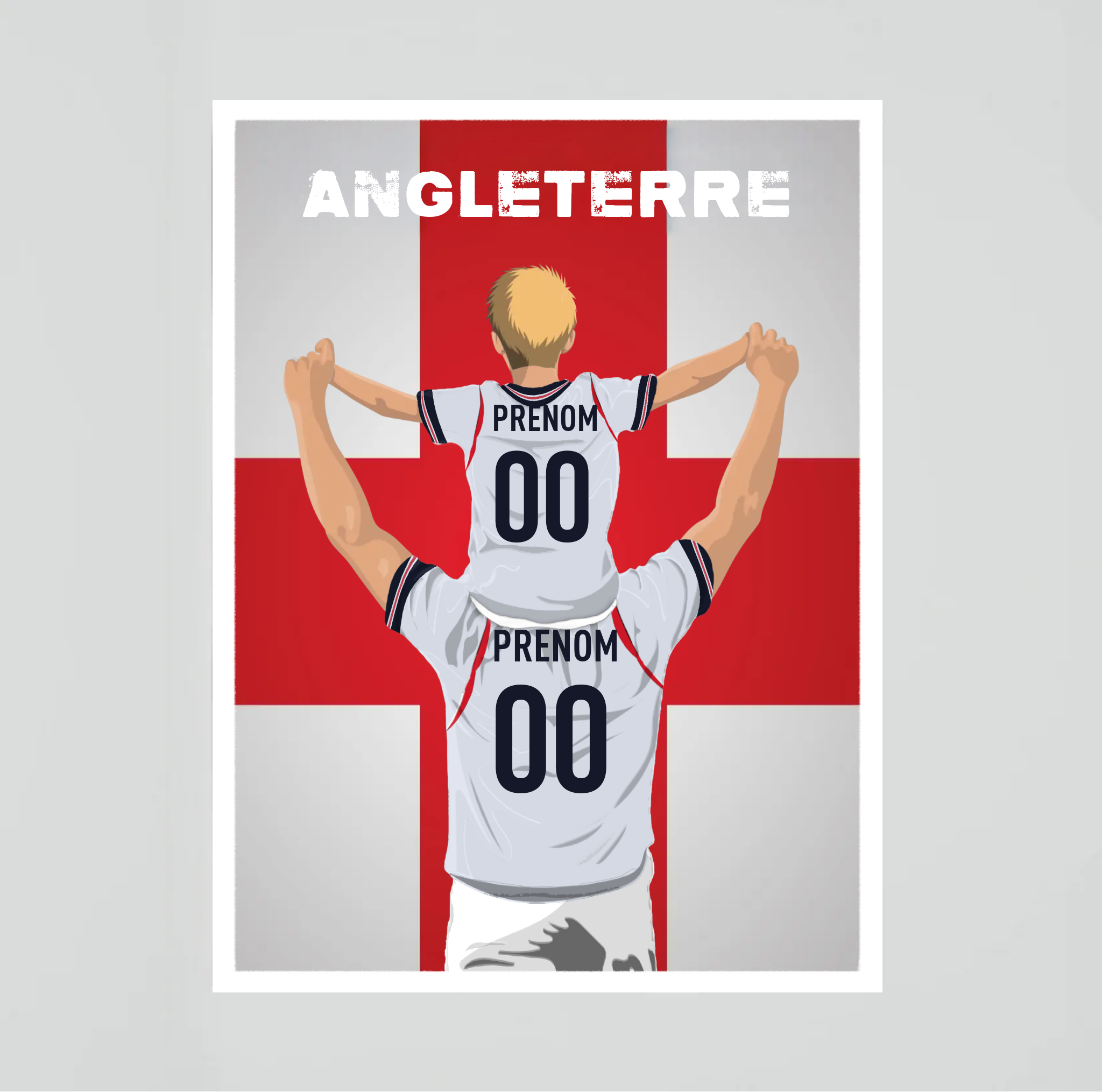 Affiche Foot Angleterre - Père & Enfant Personnalisé