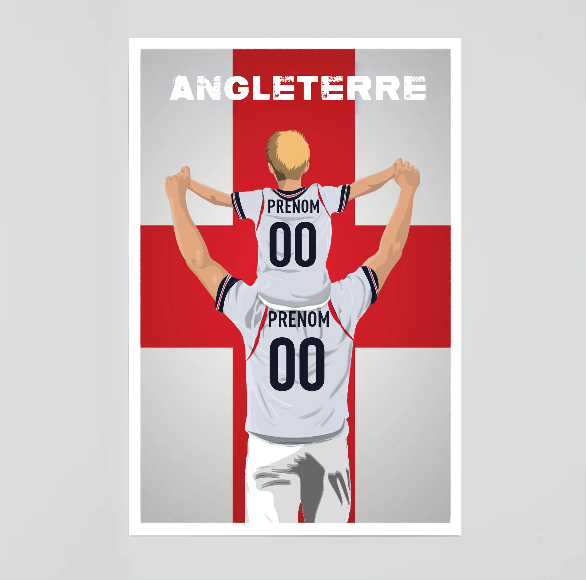 Affiche Foot Angleterre - Père & Enfant Personnalisé
