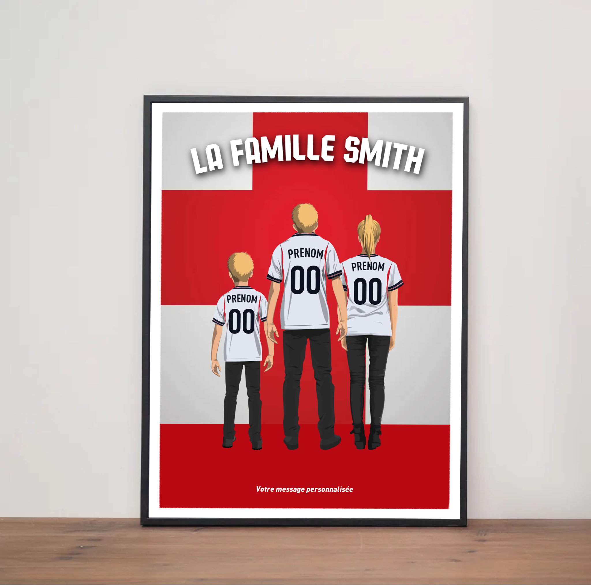 Affiche Foot Angleterre - Famille Personnalisée