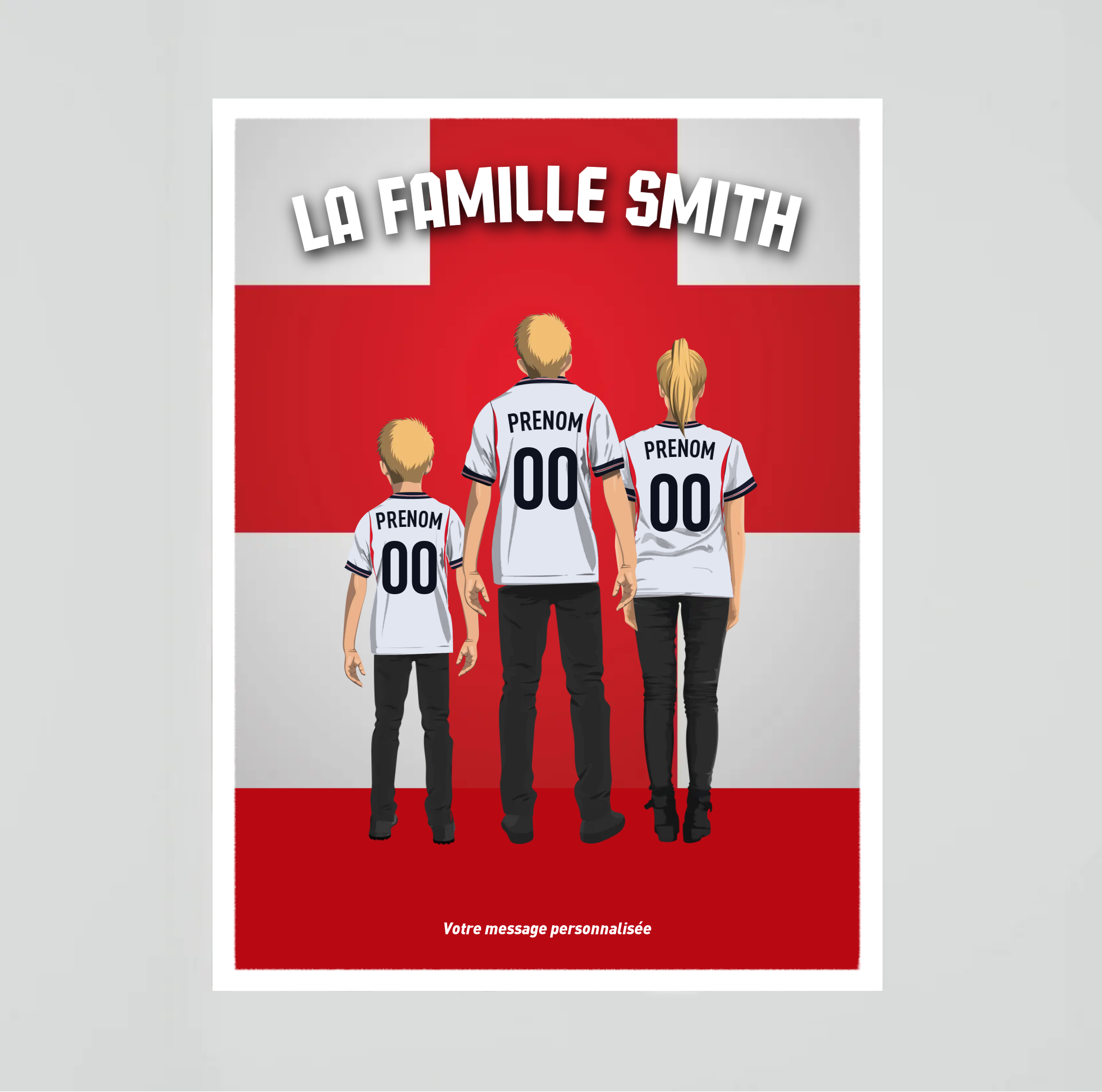 Affiche Foot Angleterre - Famille Personnalisée