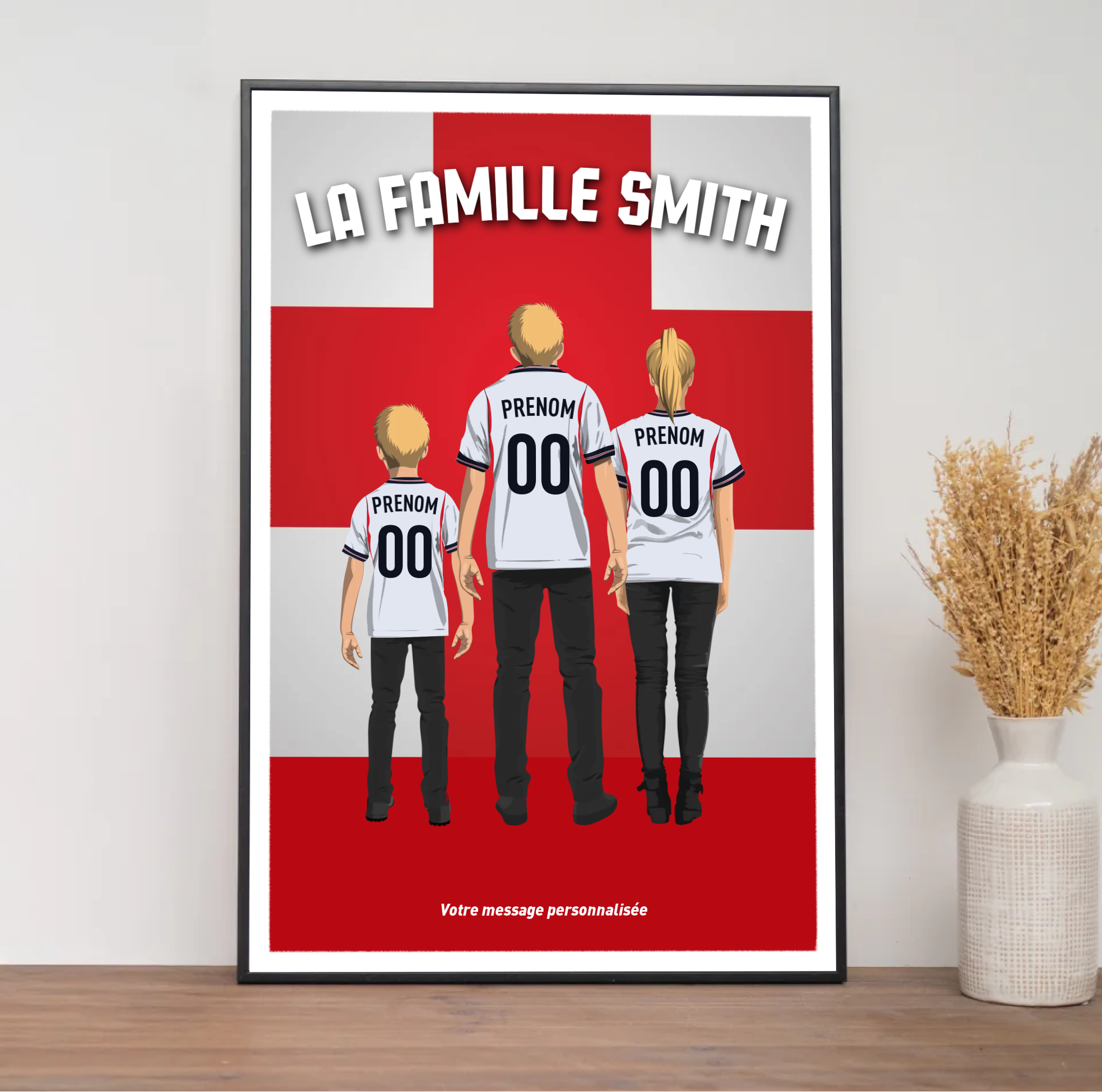 Affiche Foot Angleterre - Famille Personnalisée