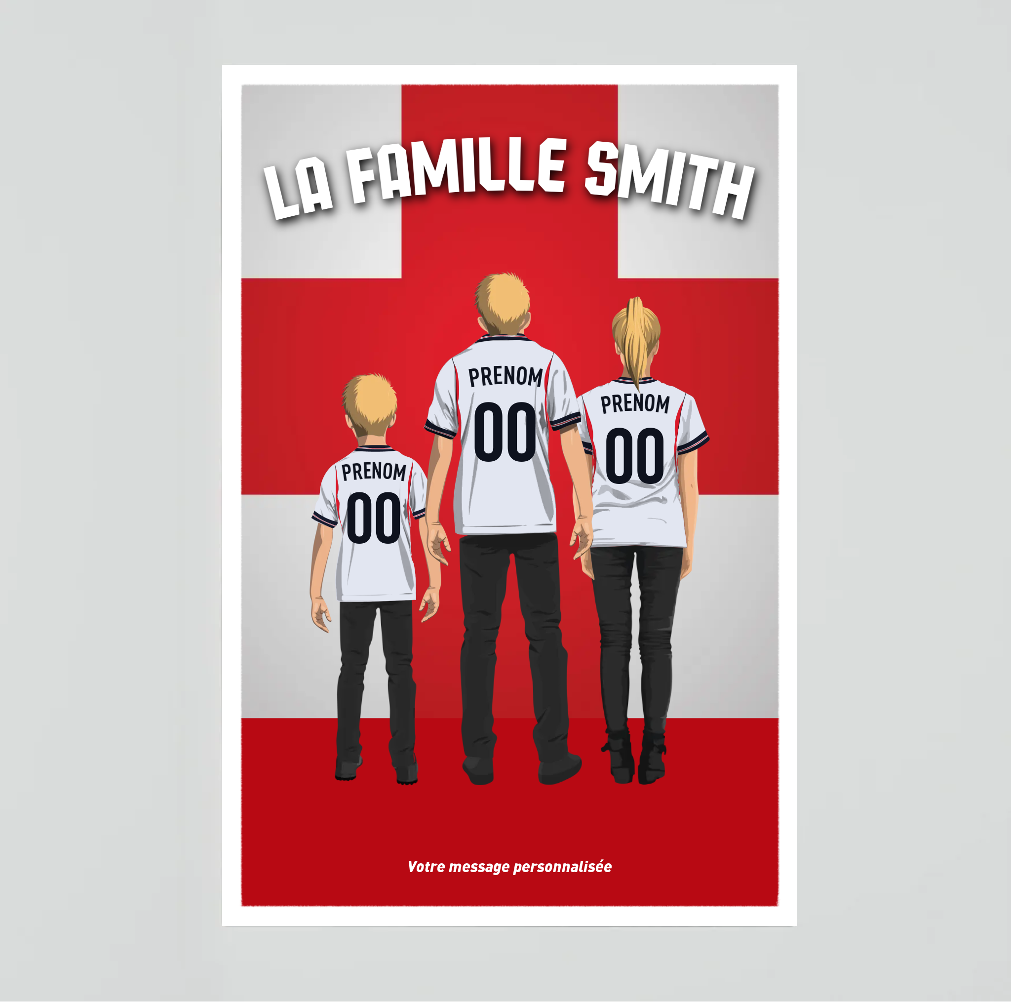 Affiche Foot Angleterre - Famille Personnalisée