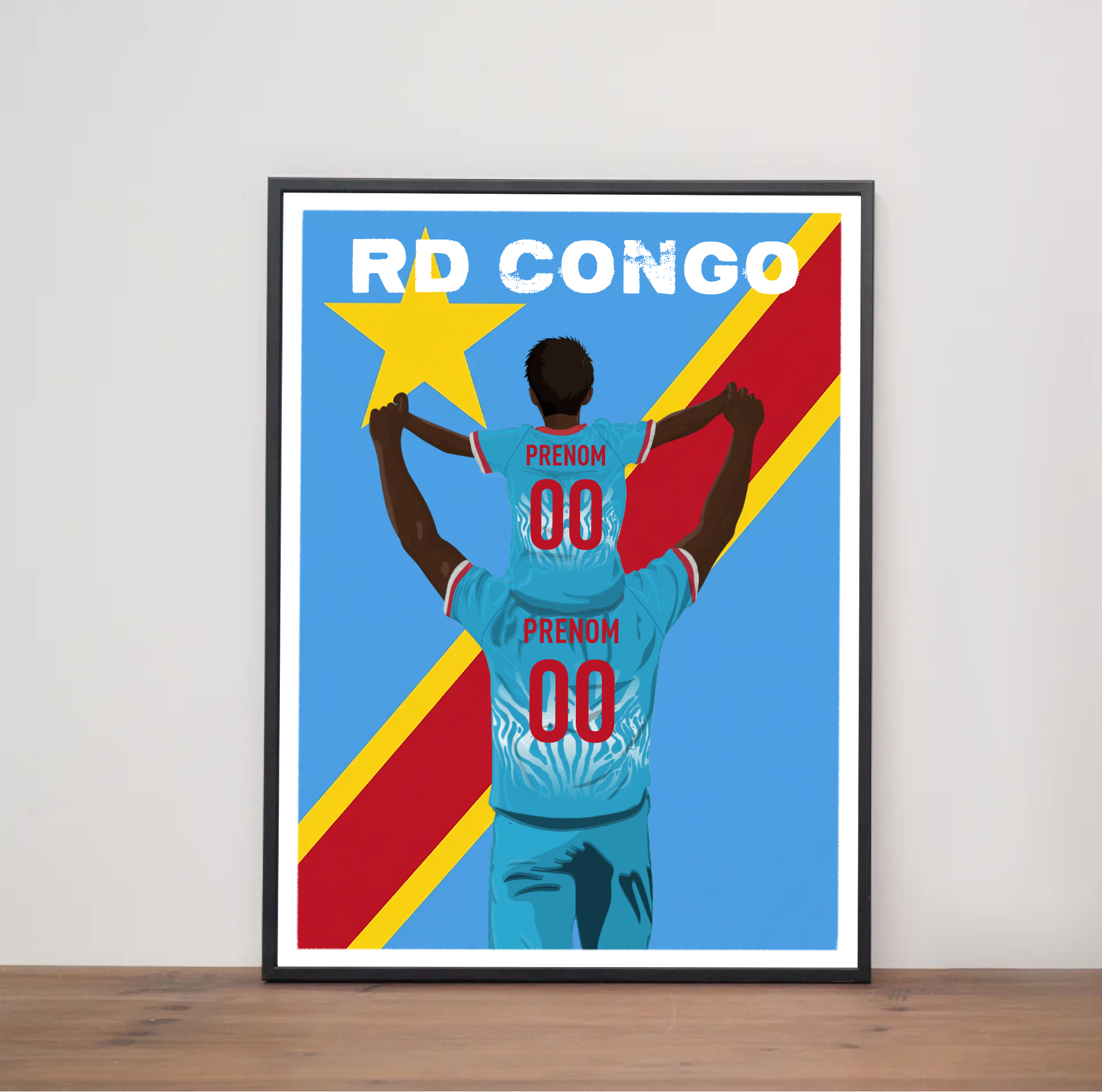 Affiche Foot RD Congo - Père & Enfant Personnalisé