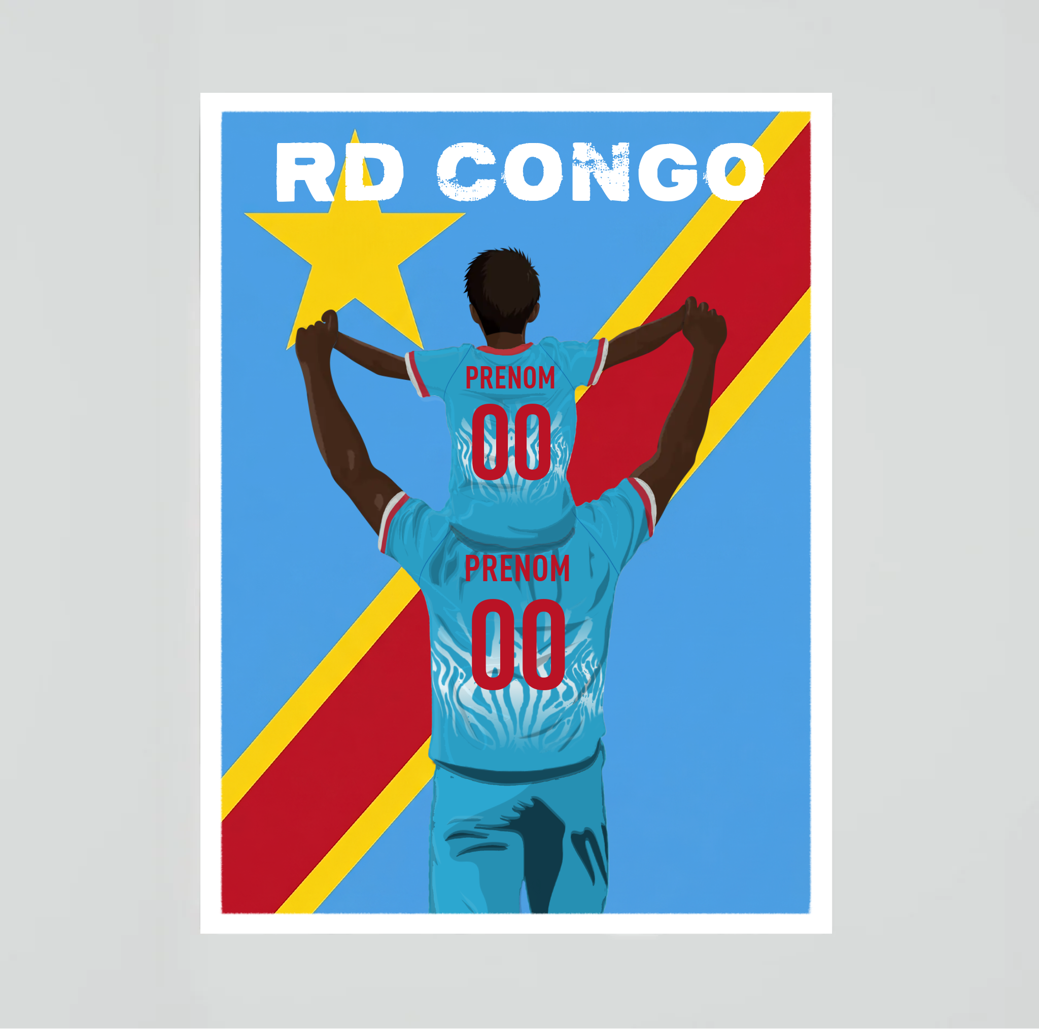 Affiche Foot RD Congo - Père & Enfant Personnalisé
