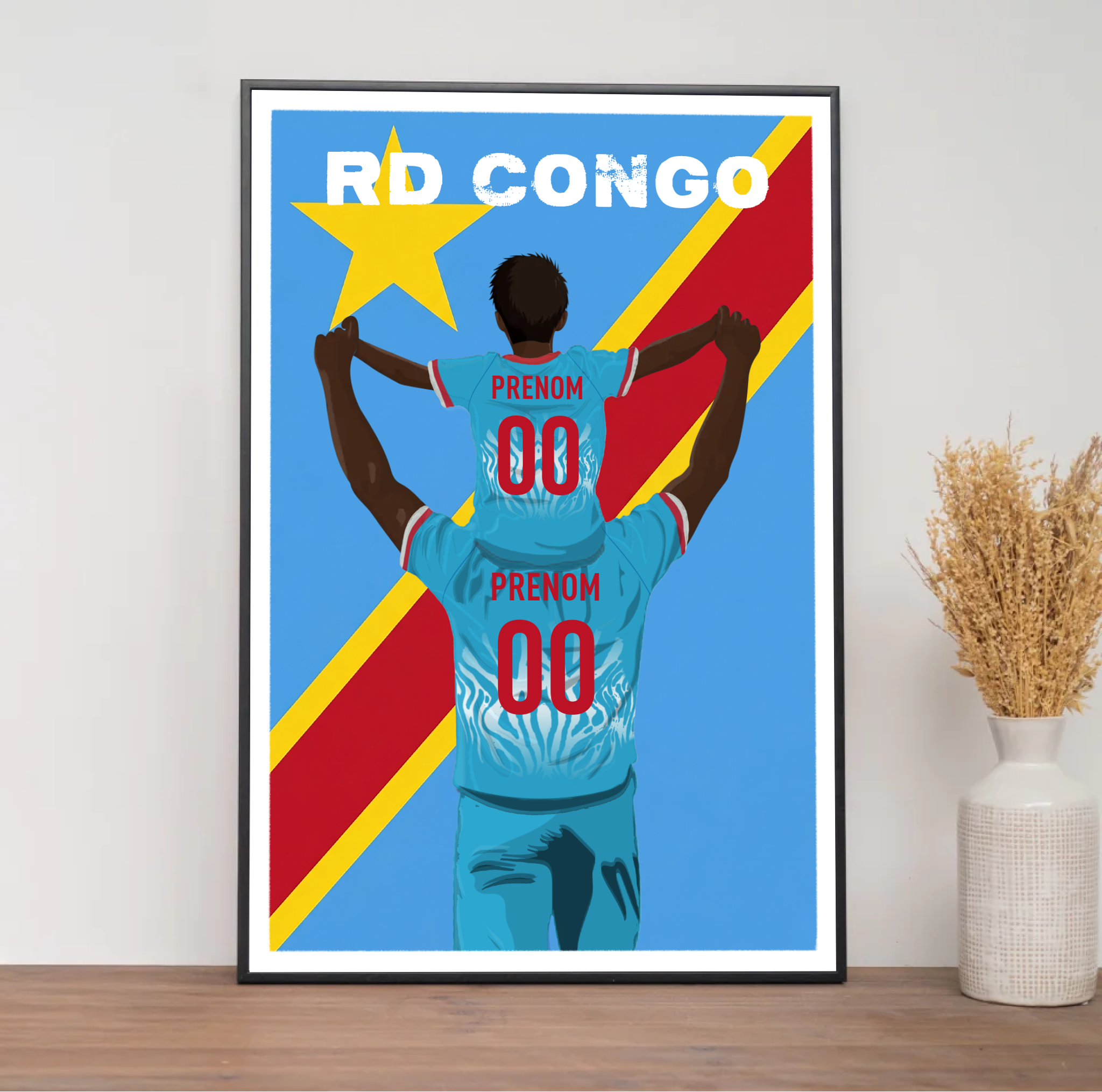Affiche Foot RD Congo - Père & Enfant Personnalisé