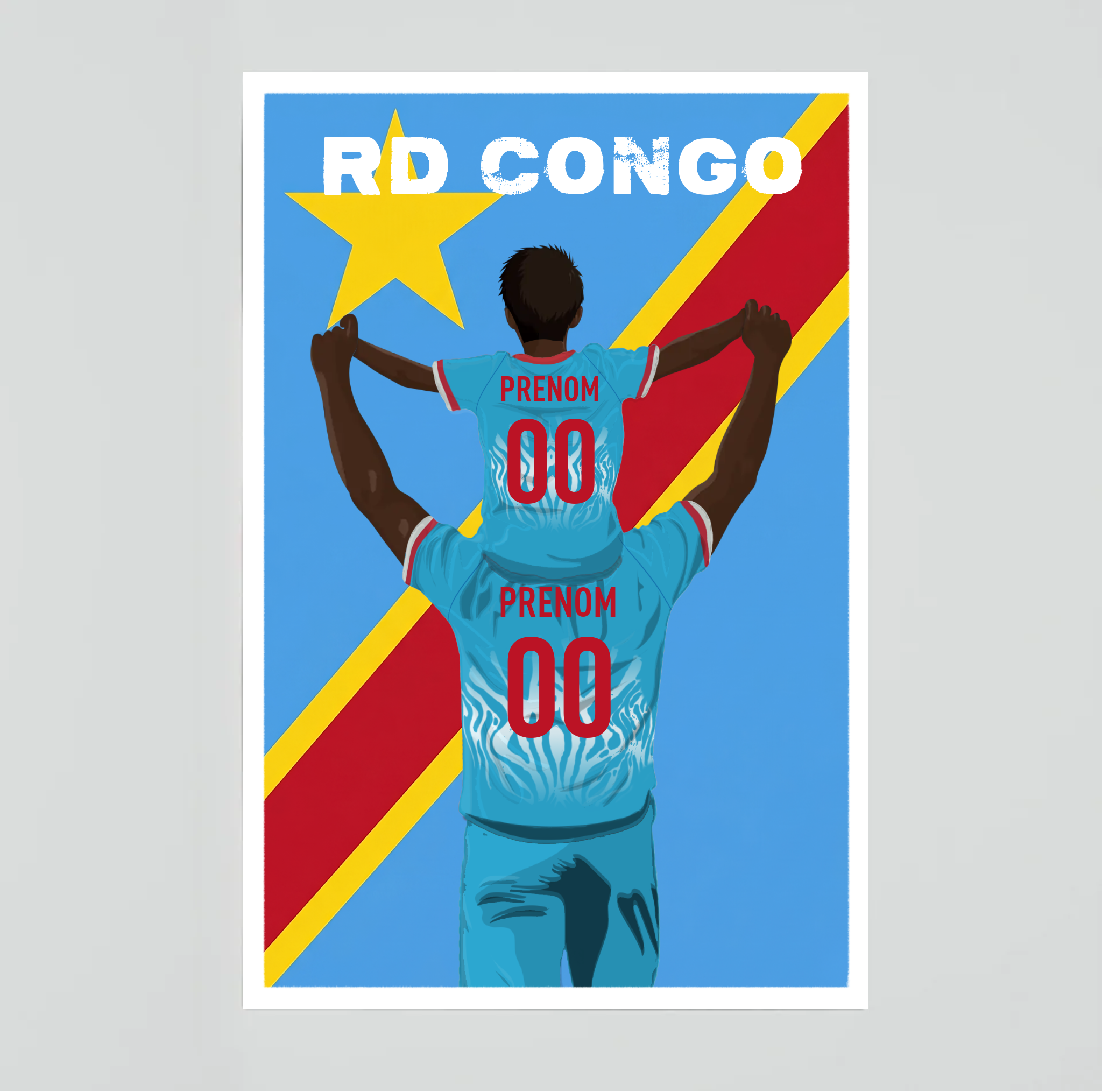 Affiche Foot RD Congo - Père & Enfant Personnalisé