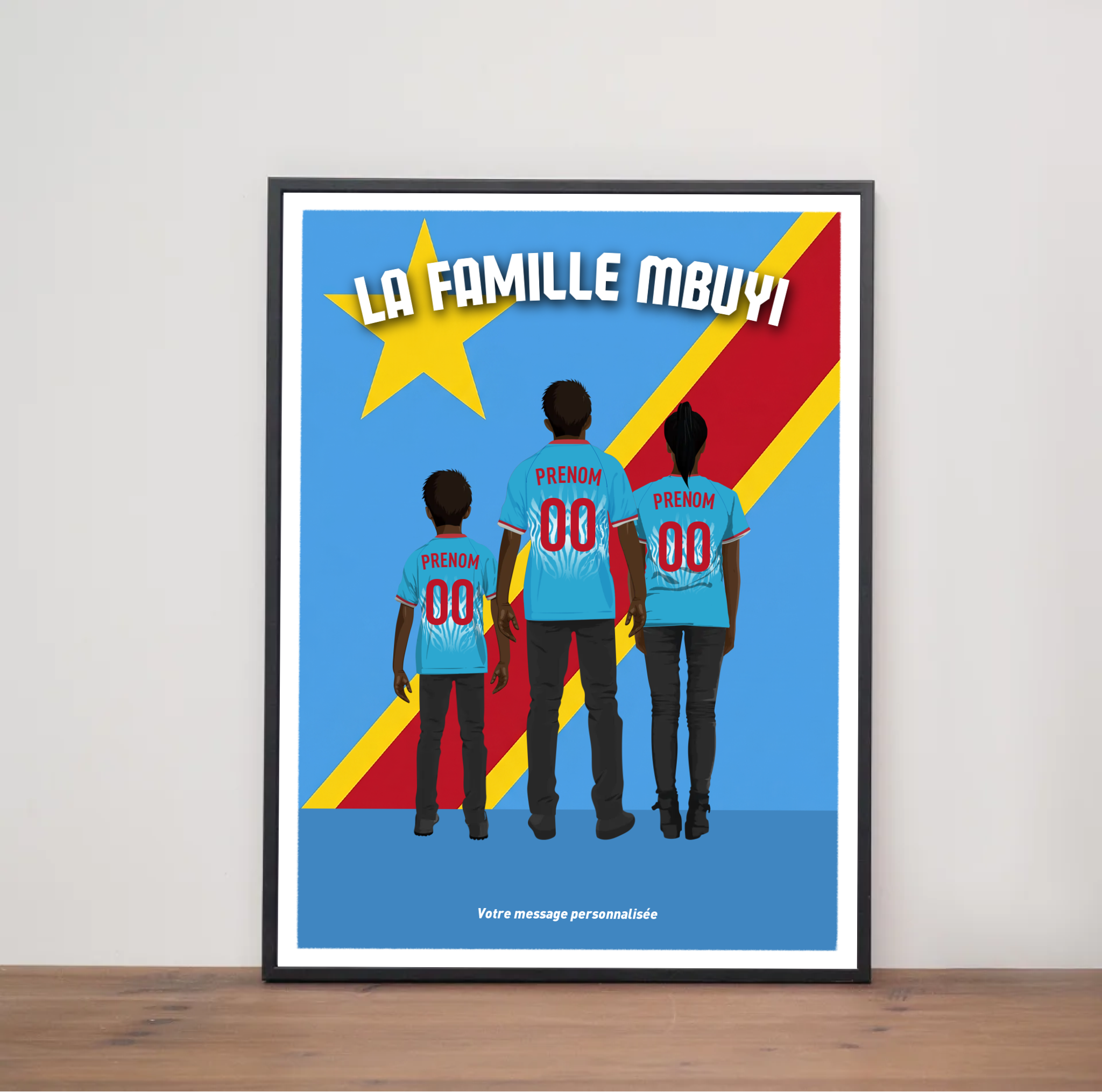 Affiche Foot RD Congo - Famille Personnalisée