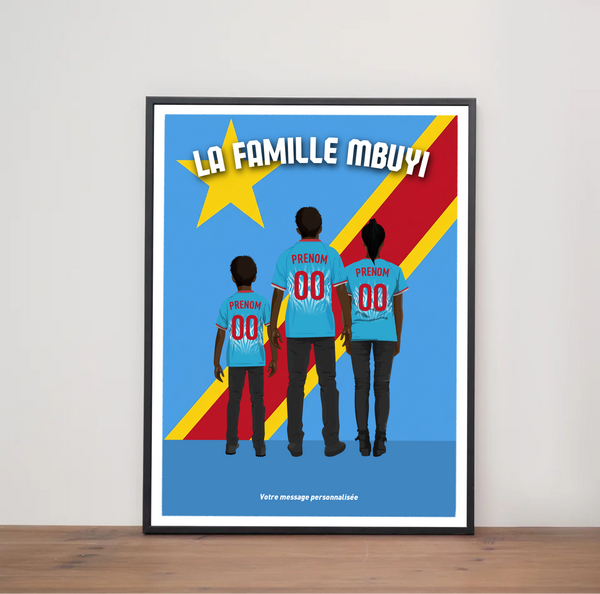 Affiche Foot RD Congo - Famille Personnalisée