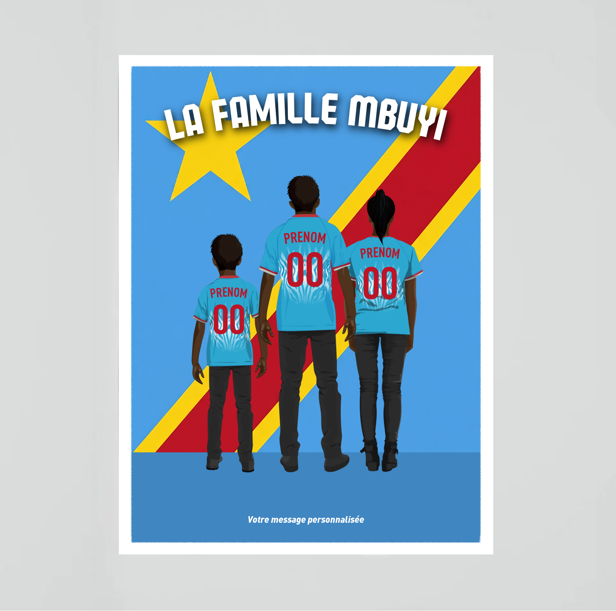Affiche Foot RD Congo - Famille Personnalisée
