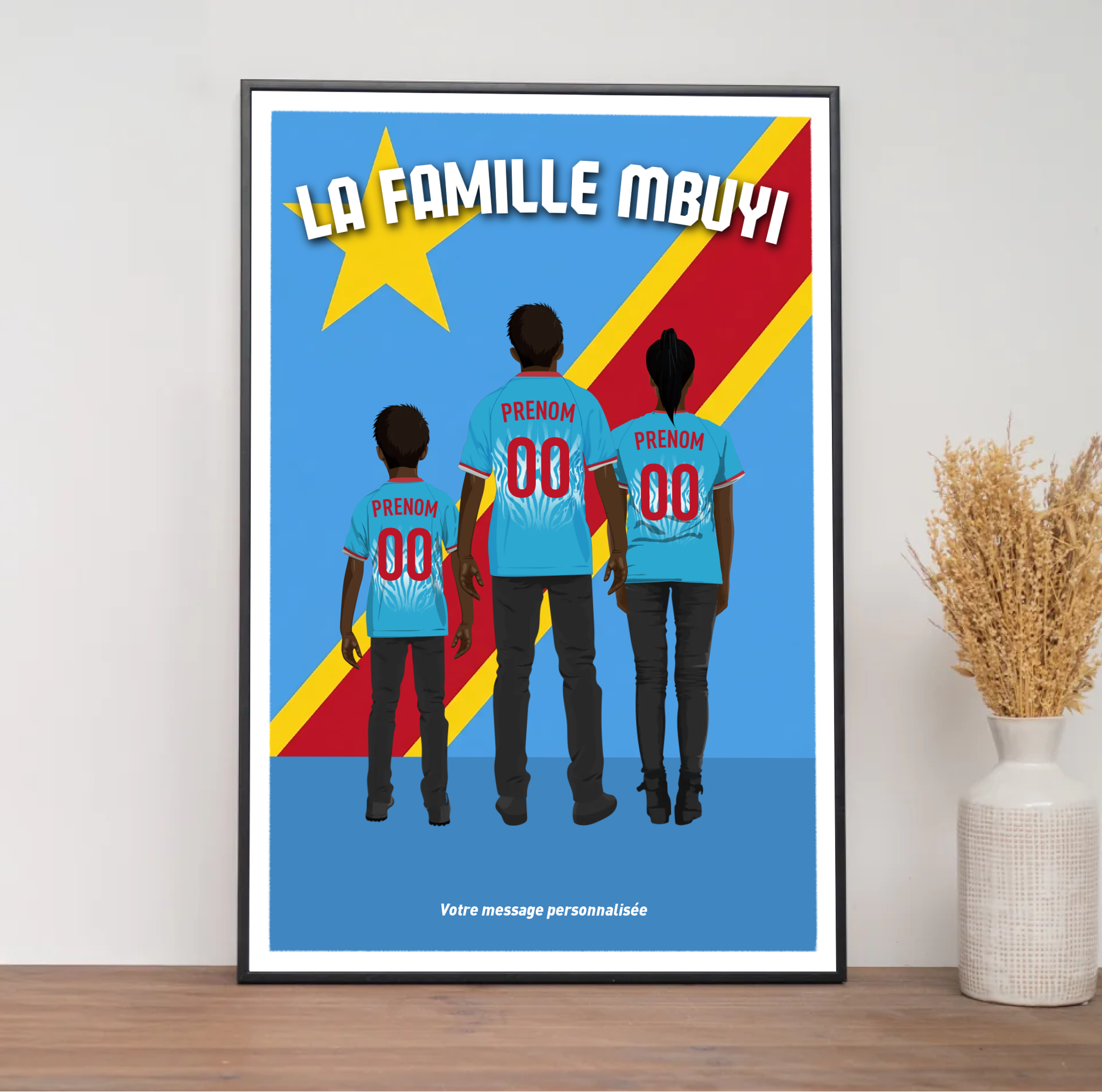 Affiche Foot RD Congo - Famille Personnalisée