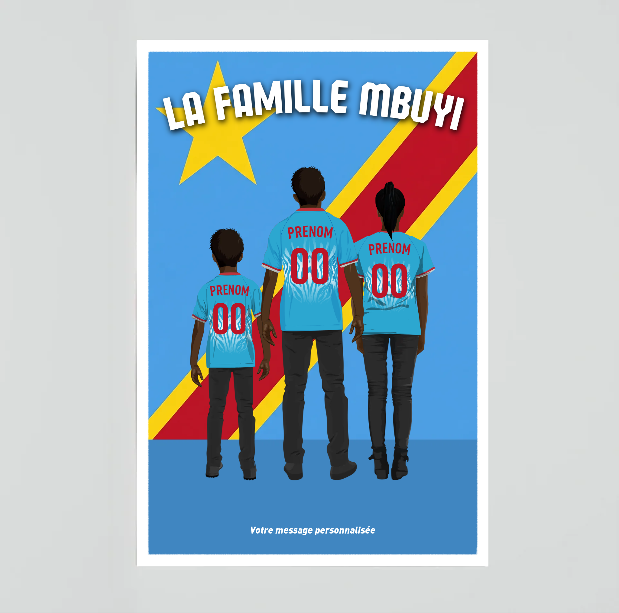Affiche Foot RD Congo - Famille Personnalisée