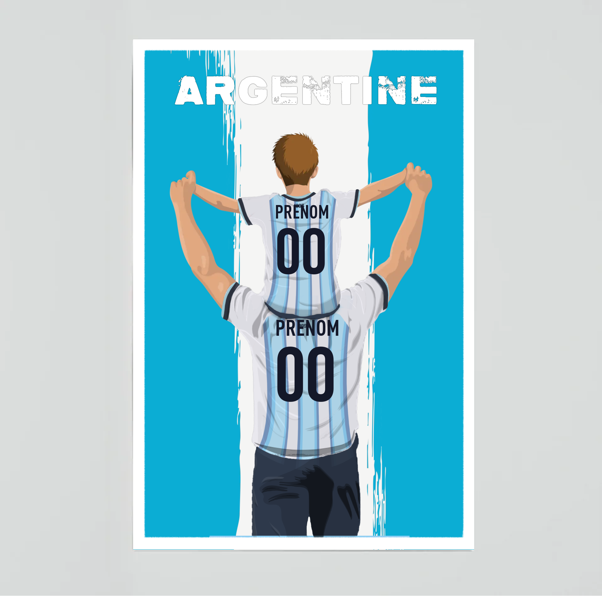 Affiche Foot Argentine - Père & Enfant Personnalisé