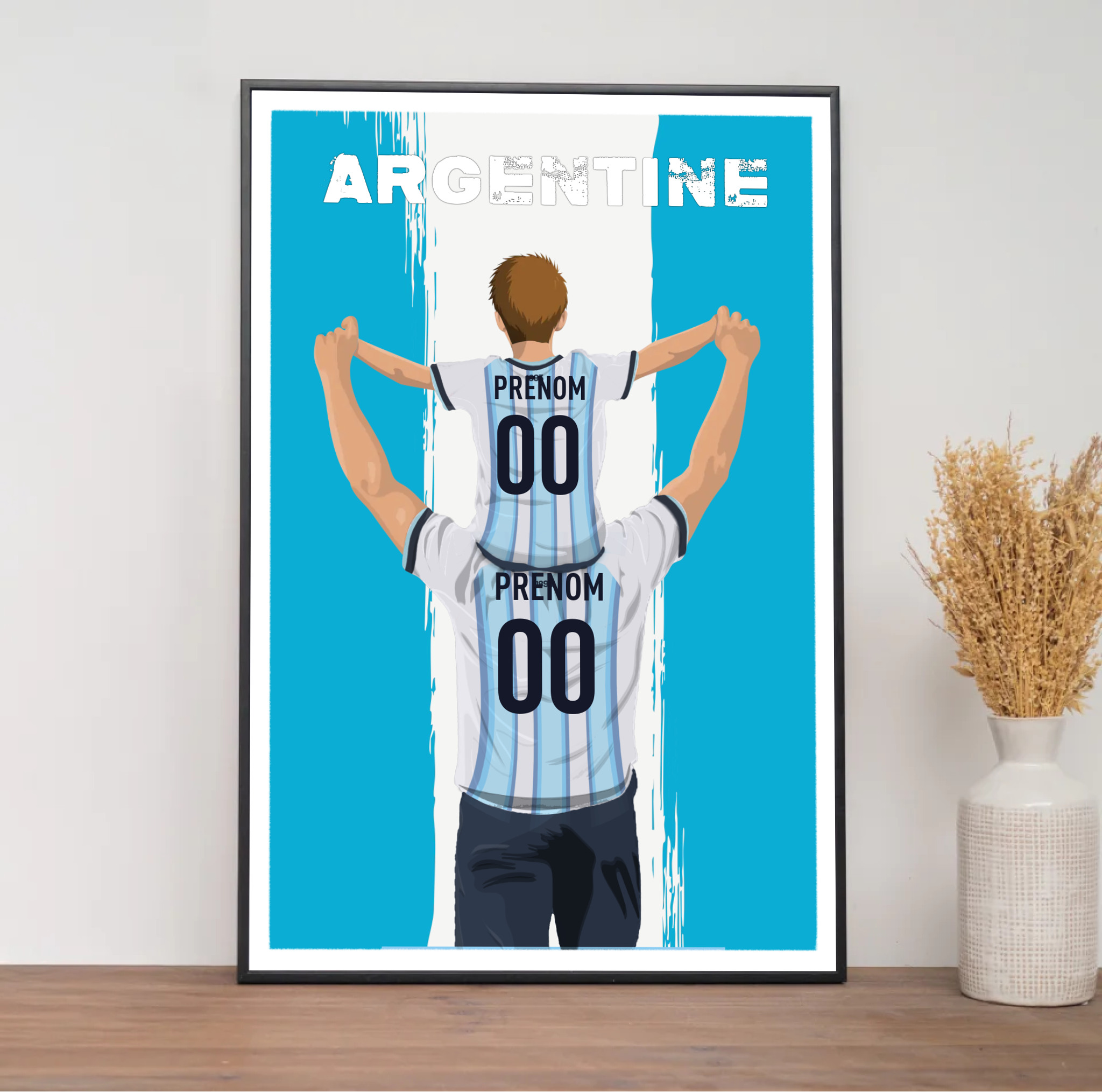 Affiche Foot Argentine - Père & Enfant Personnalisé