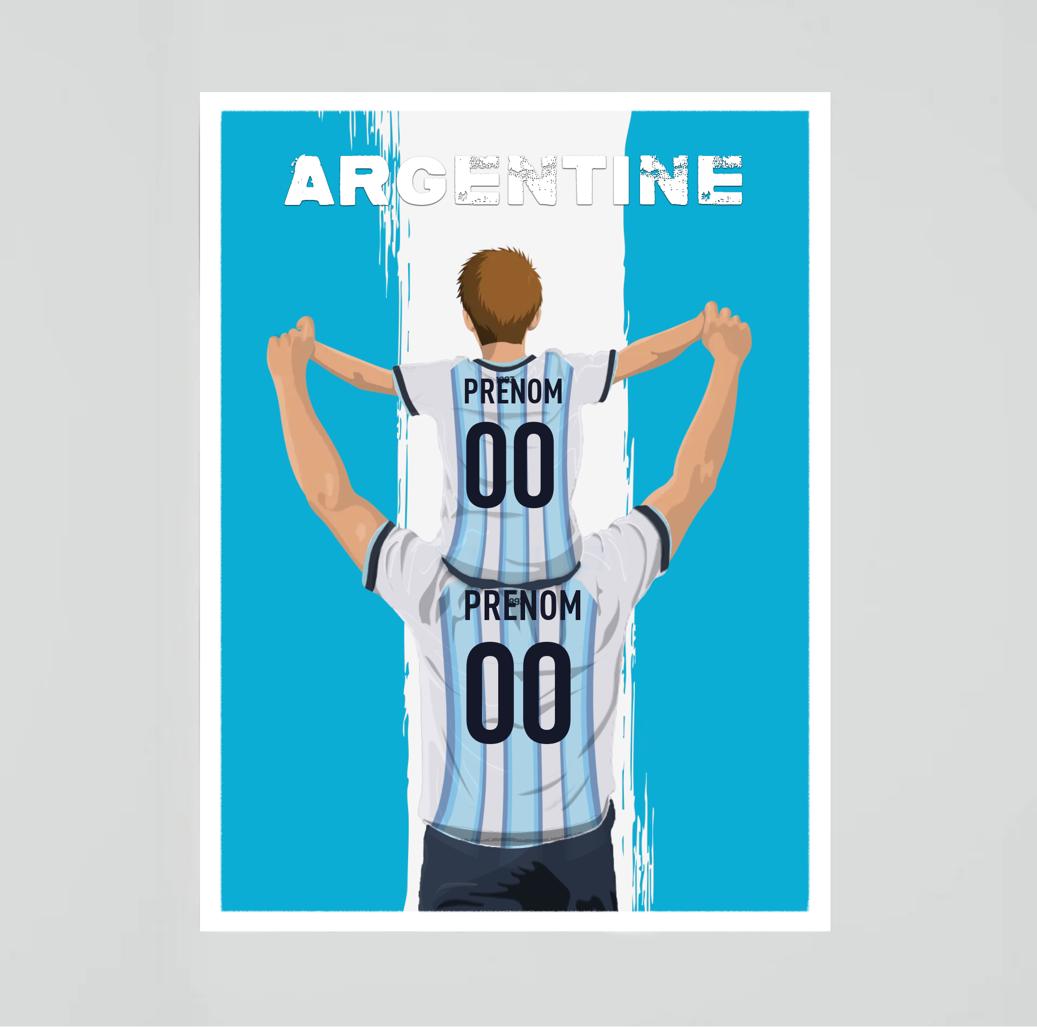 Affiche Foot Argentine - Père & Enfant Personnalisé