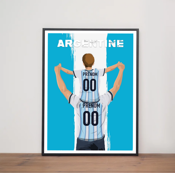 Affiche Foot Argentine - Père & Enfant Personnalisé