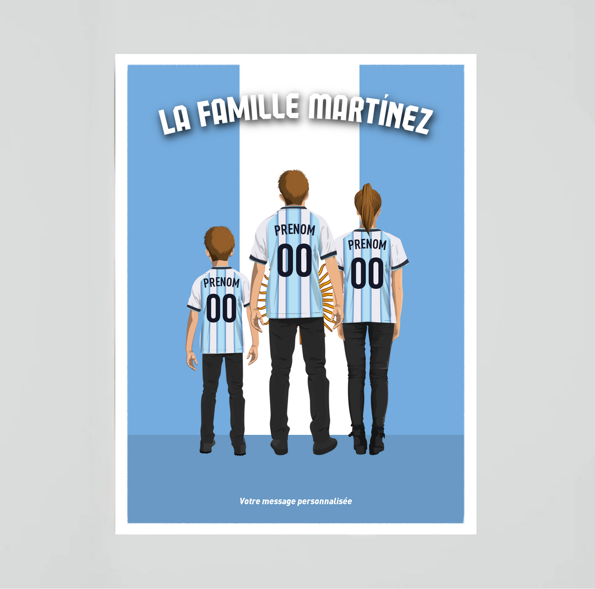 Affiche Foot Argentine - Famille Personnalisée