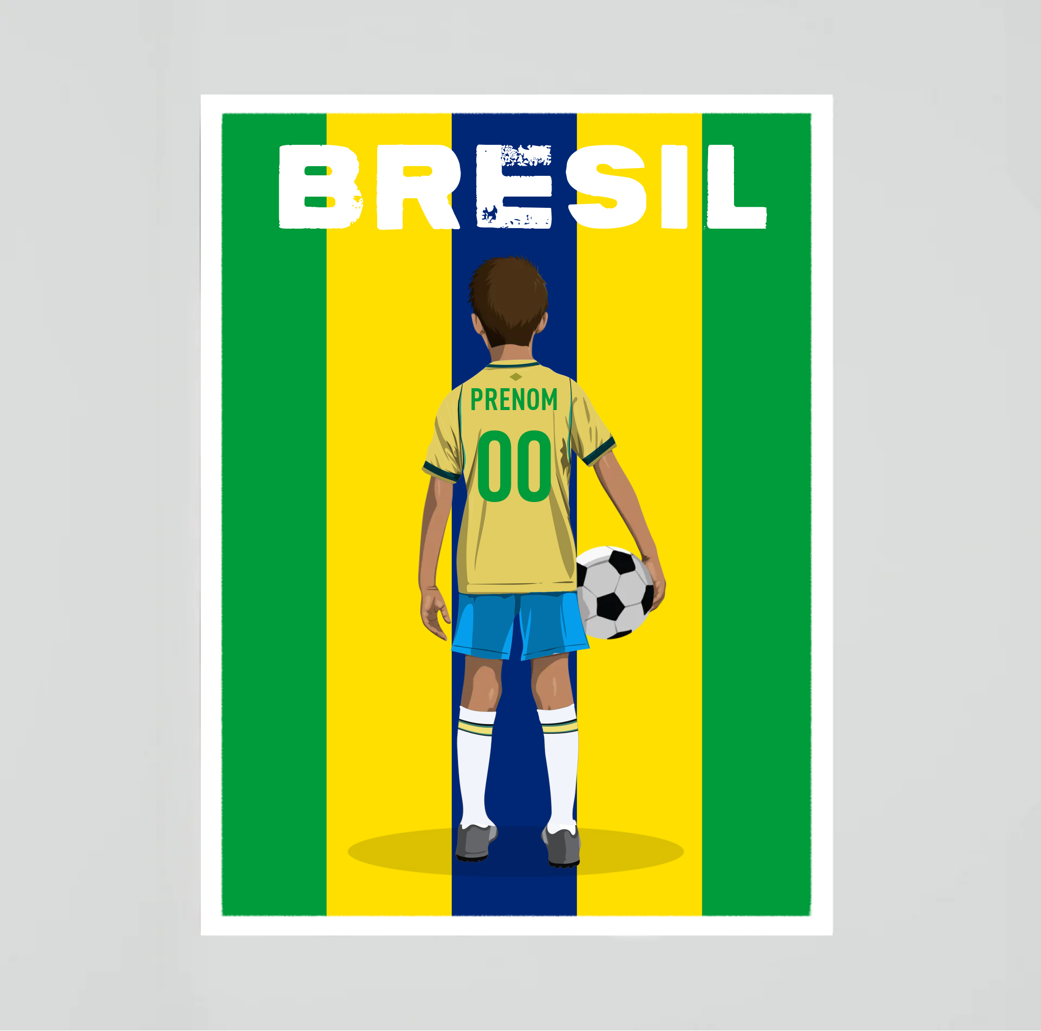 Affiche Foot Brésil - Enfant Personnalisé