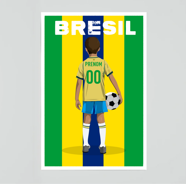 Affiche Foot Brésil - Enfant Personnalisé