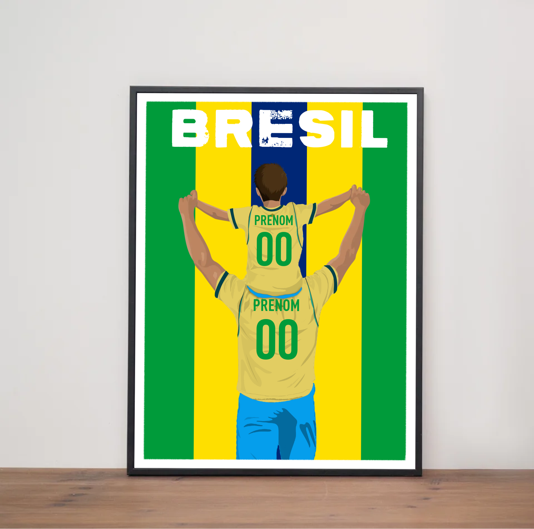 Affiche Foot Brésil - Père & Enfant Personnalisé