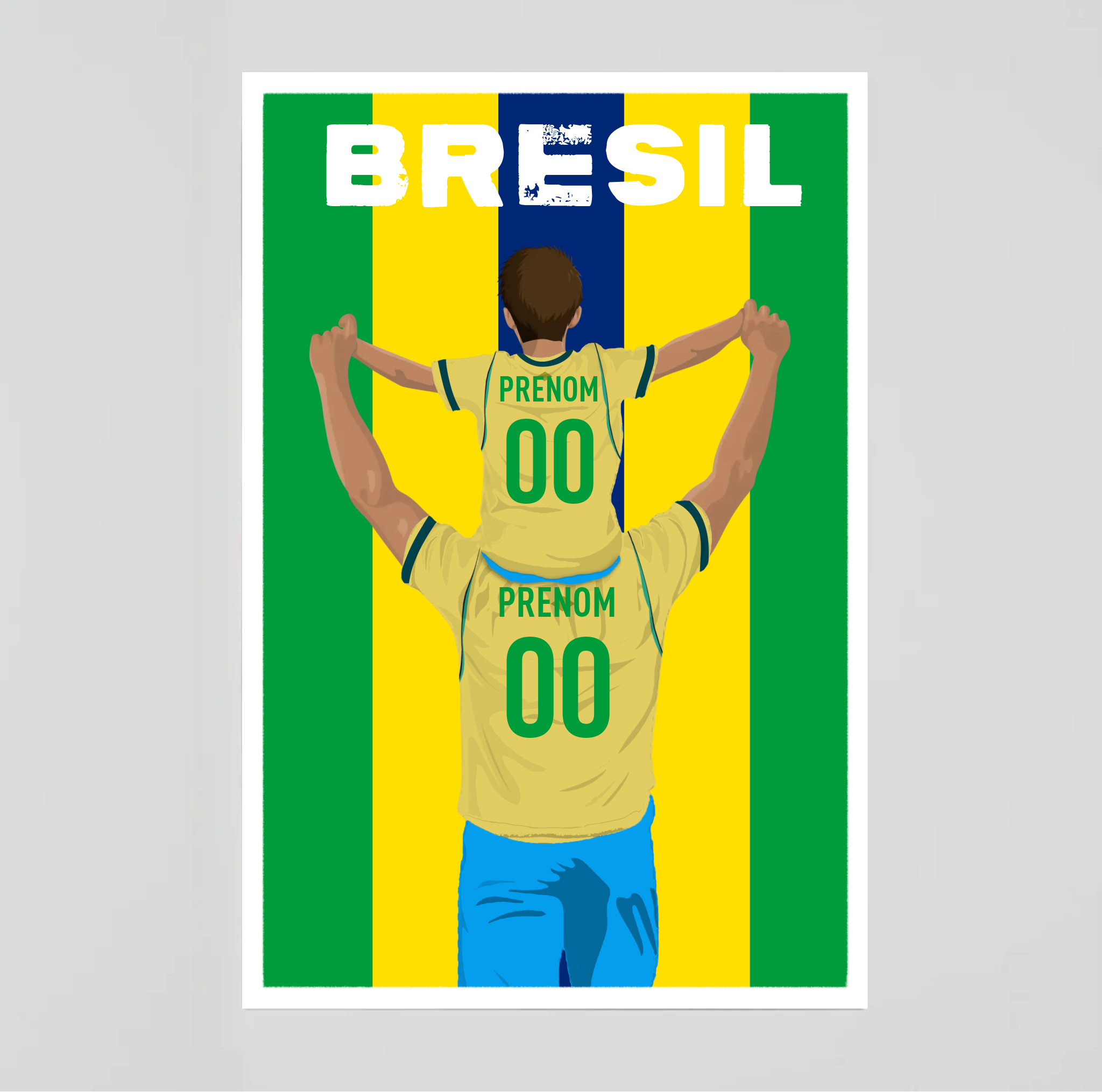 Affiche Foot Brésil - Père & Enfant Personnalisé