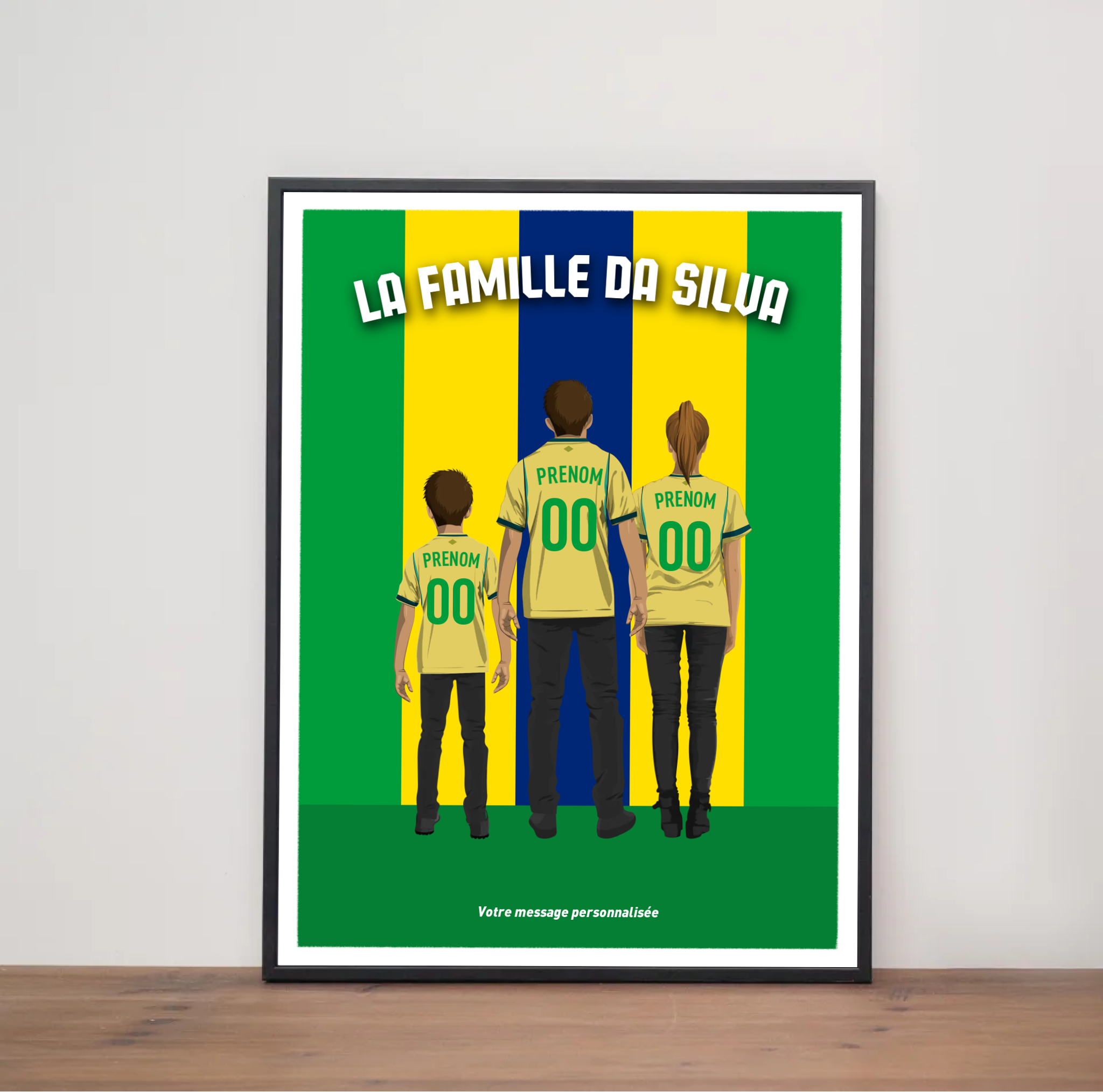 Affiche Foot Brésil - Famille Personnalisée