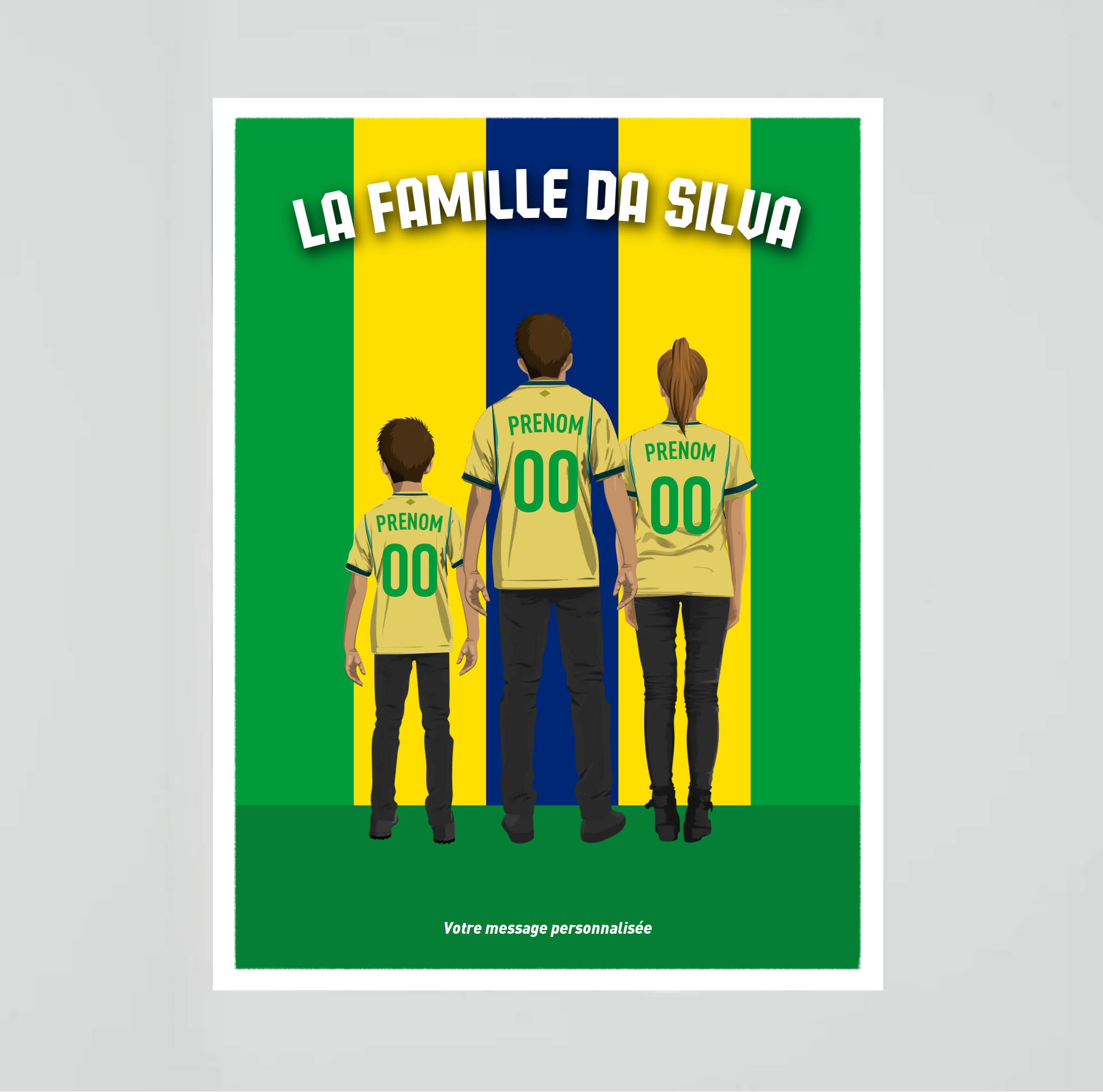 Affiche Foot Brésil - Famille Personnalisée