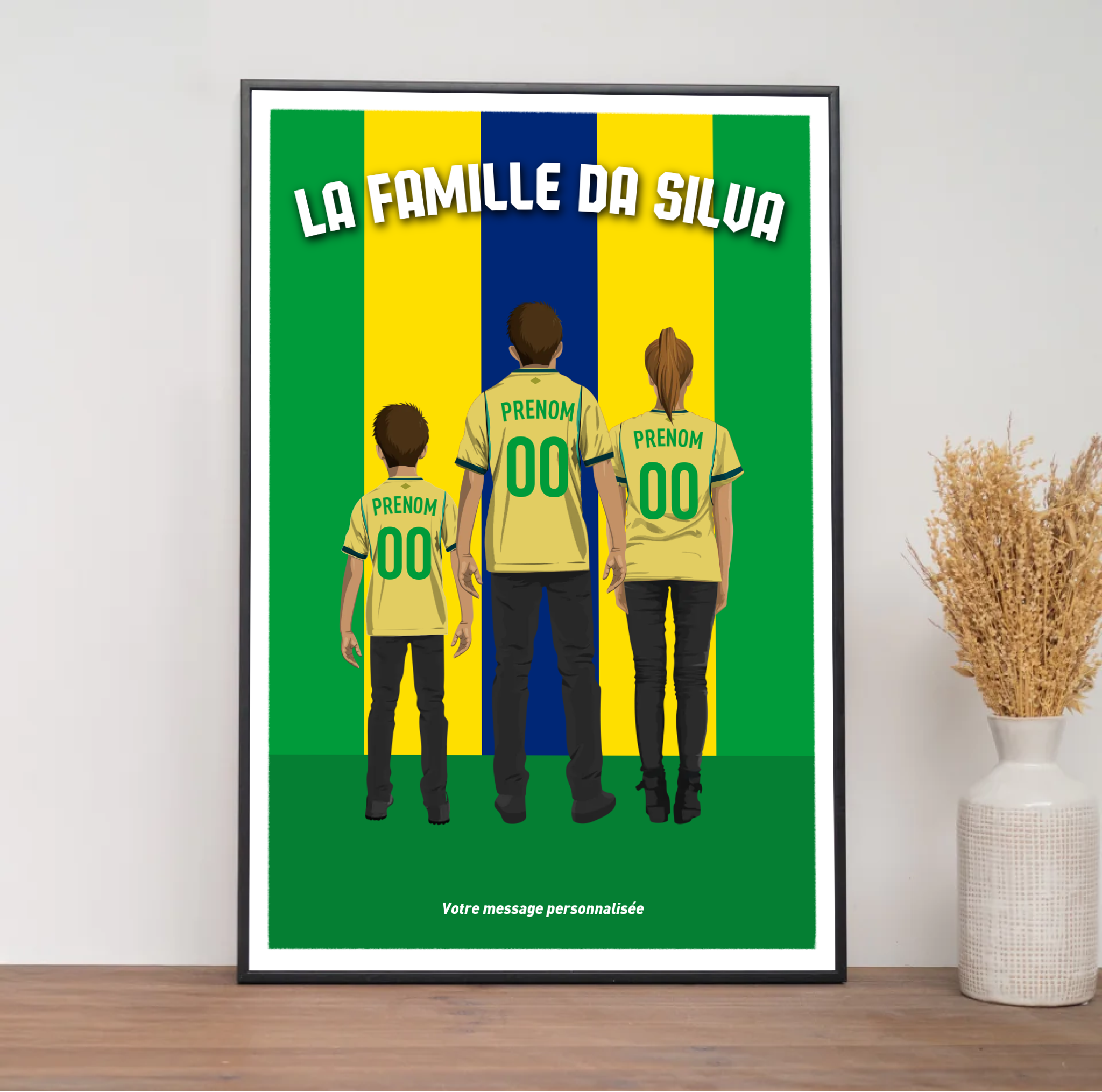 Affiche Foot Brésil - Famille Personnalisée