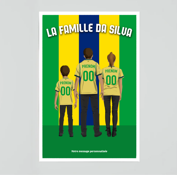 Affiche Foot Brésil - Famille Personnalisée
