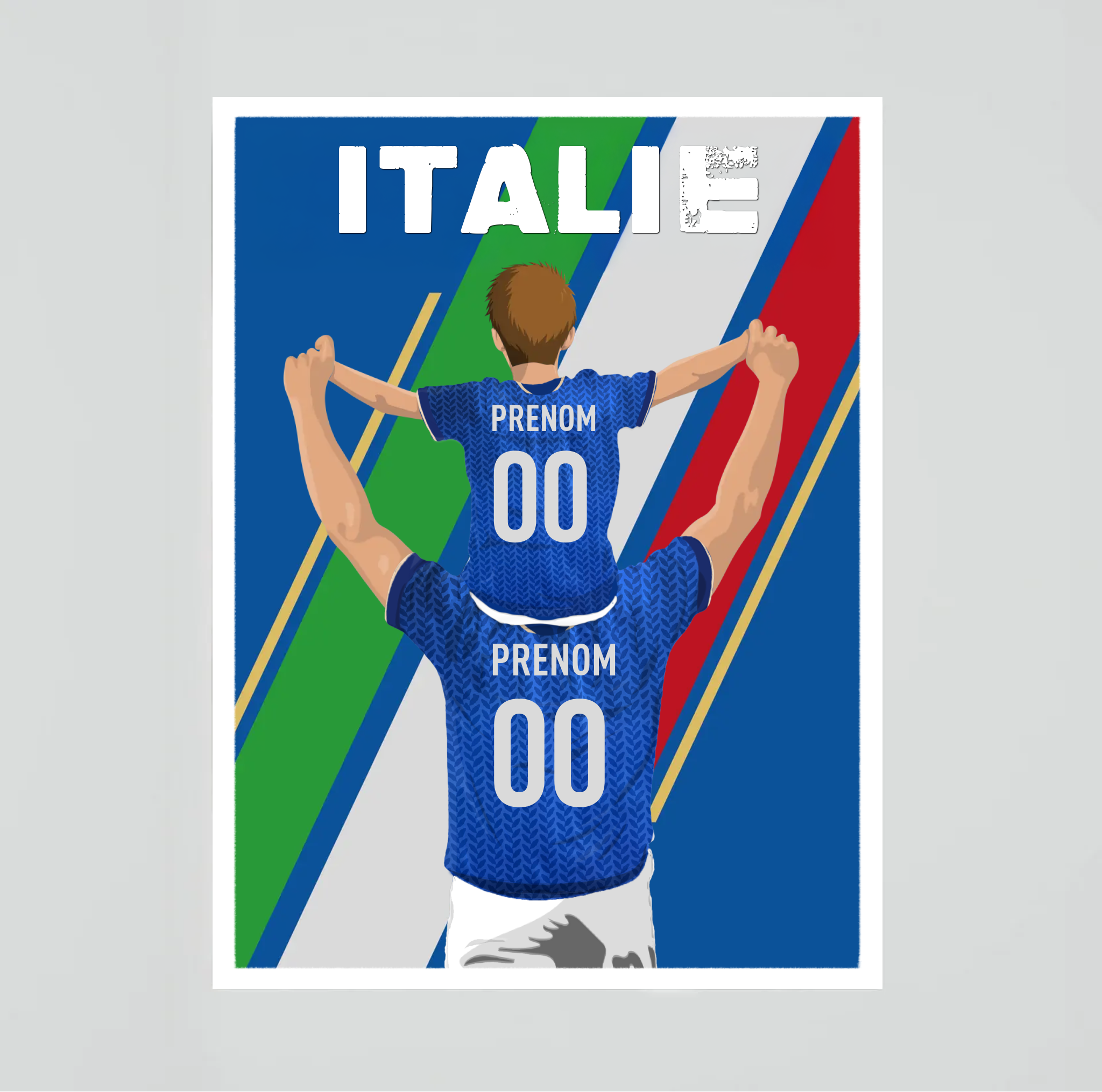 Affiche Foot Italie - Père & Enfant Personnalisé