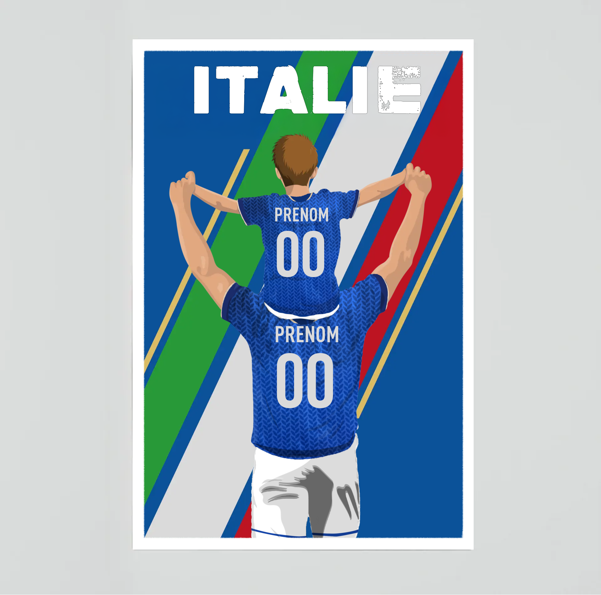Affiche Foot Italie - Père & Enfant Personnalisé